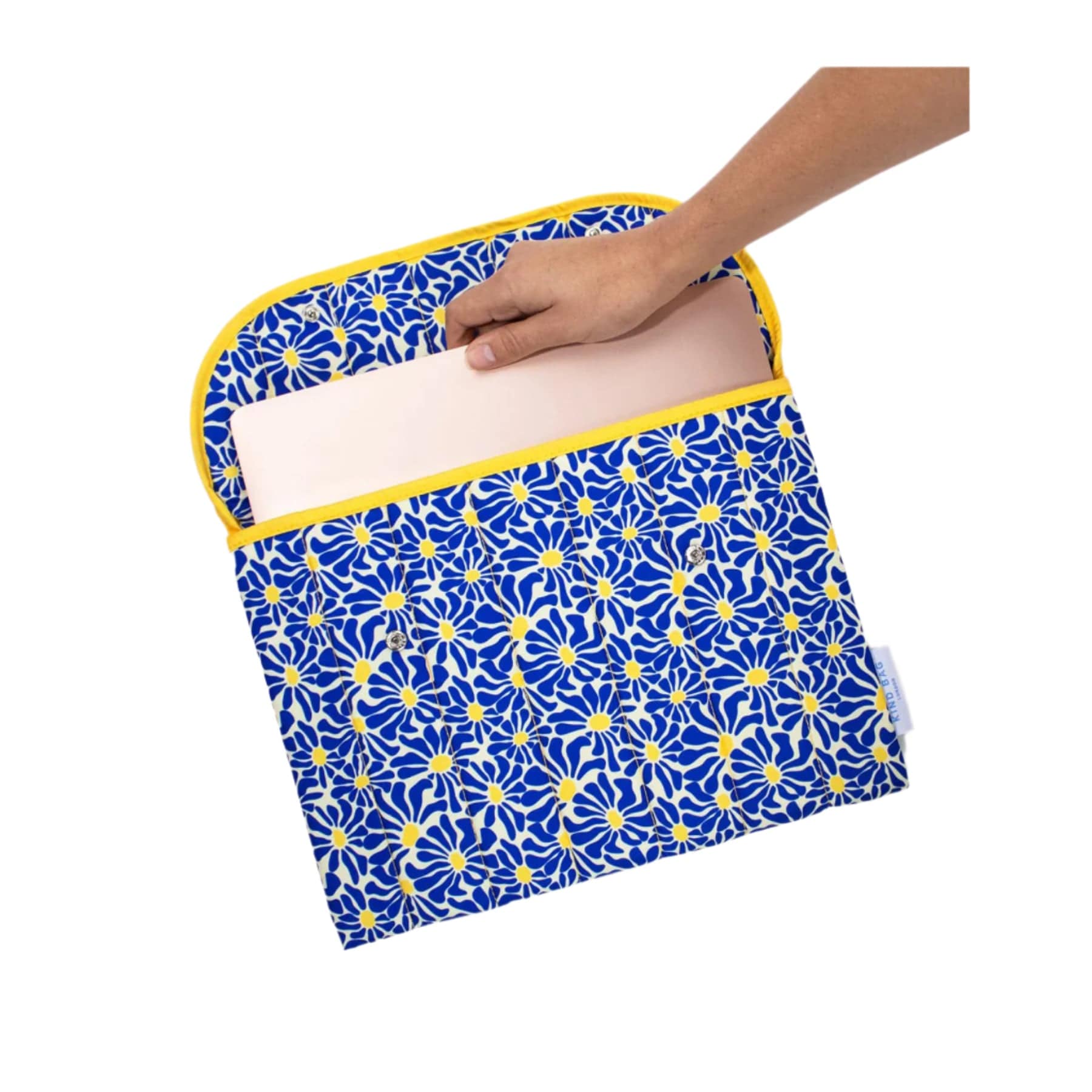 13in laptop sleeve abstract flowers blue
