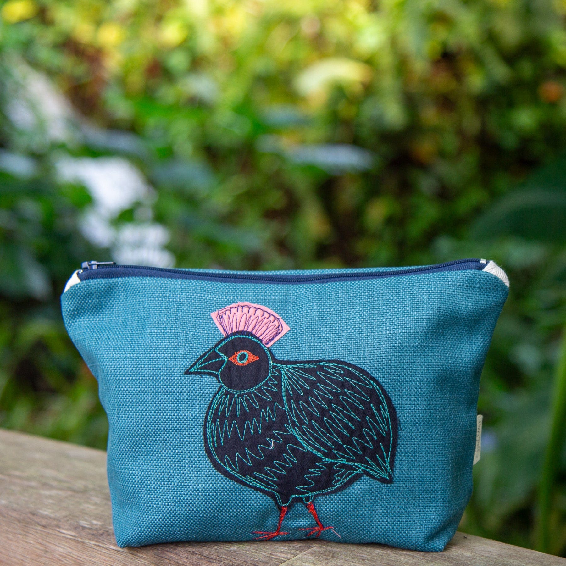 Rainforest embroidered make up bag