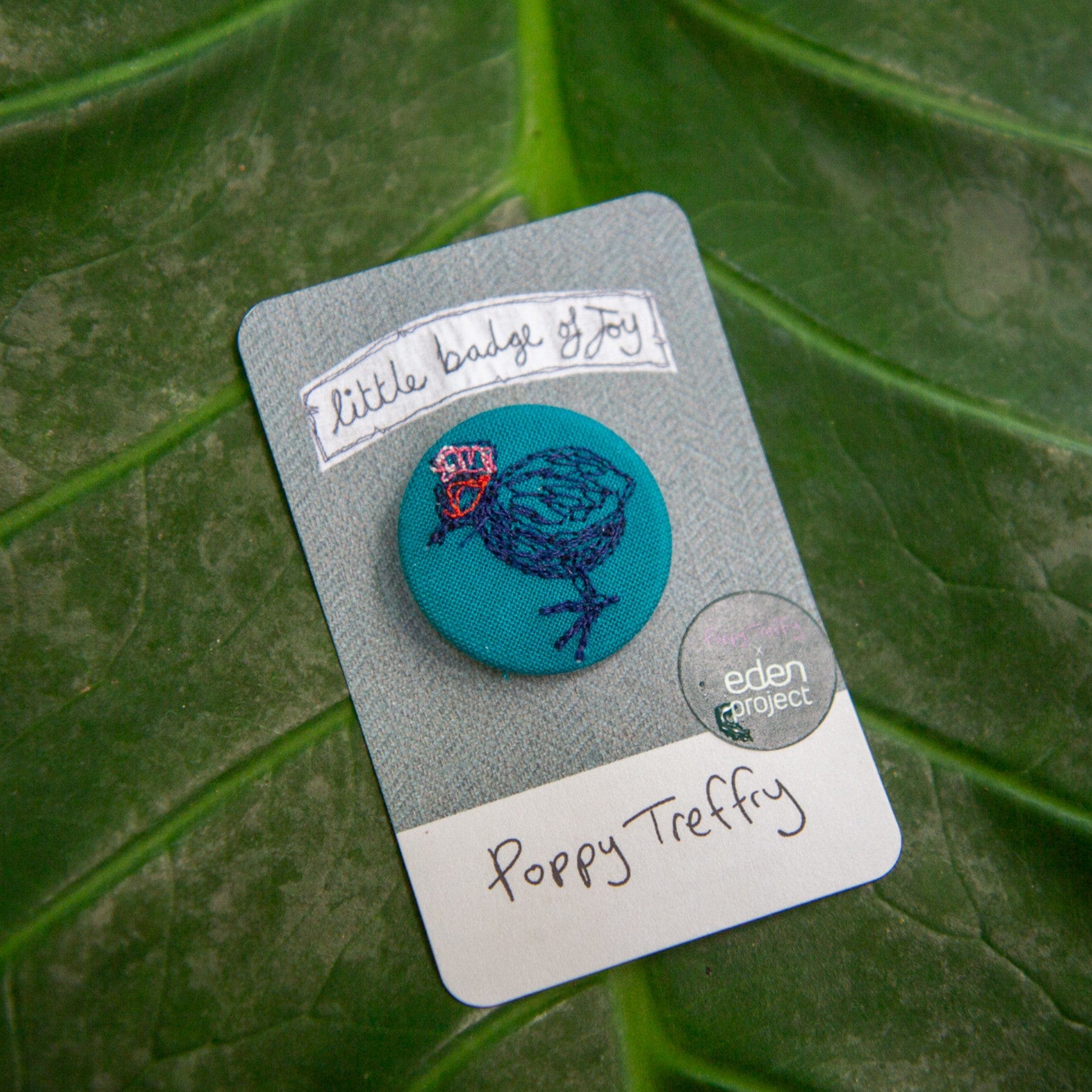 Rainforest embroidered brooch
