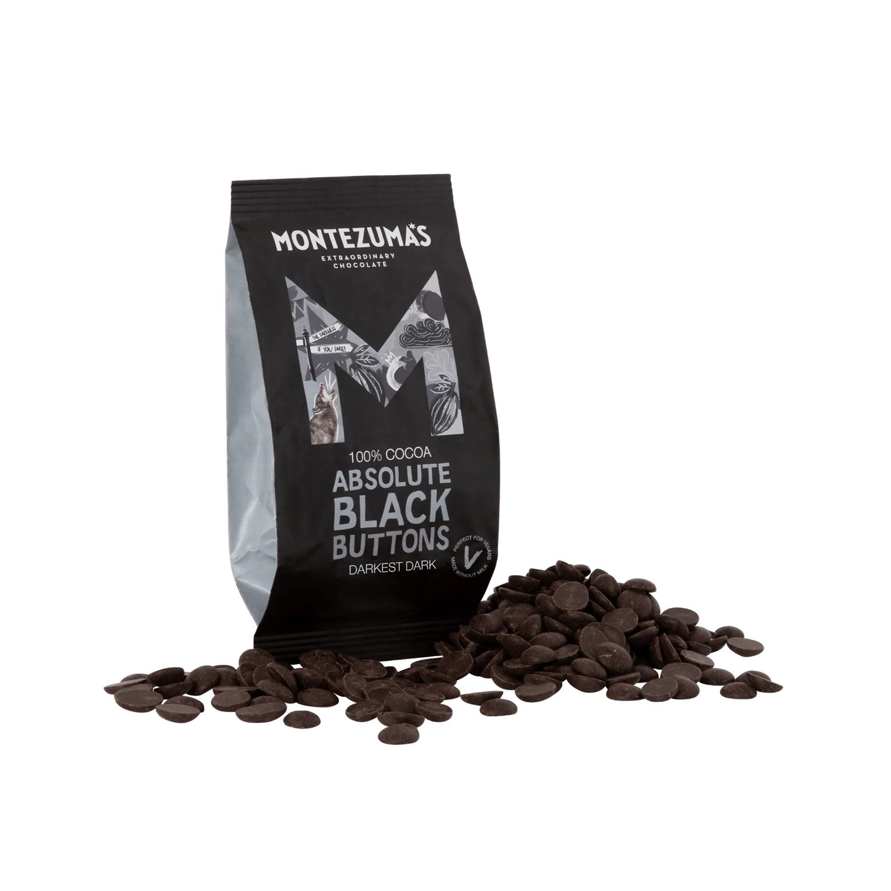 Absolute black 100% cocoa buttons 120g