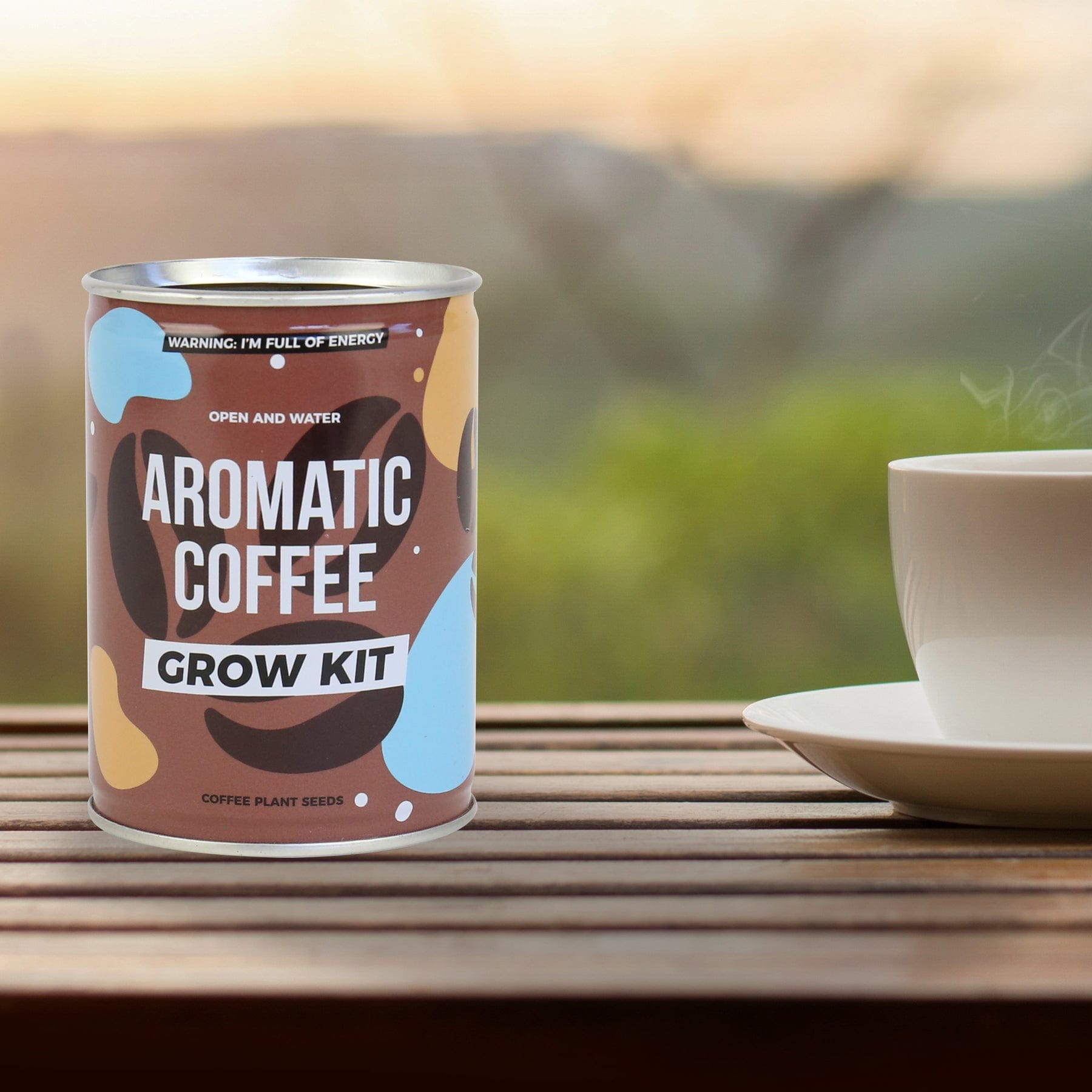 Aromatic coffee grow tin