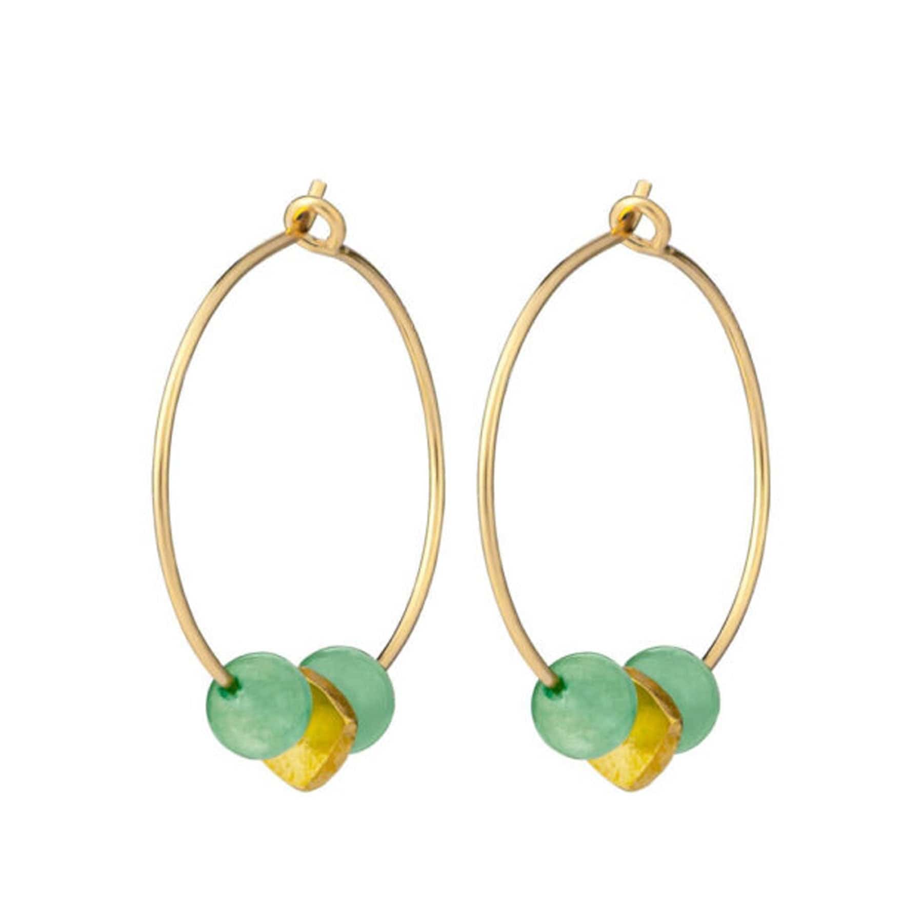 Aventurine hoop earrings