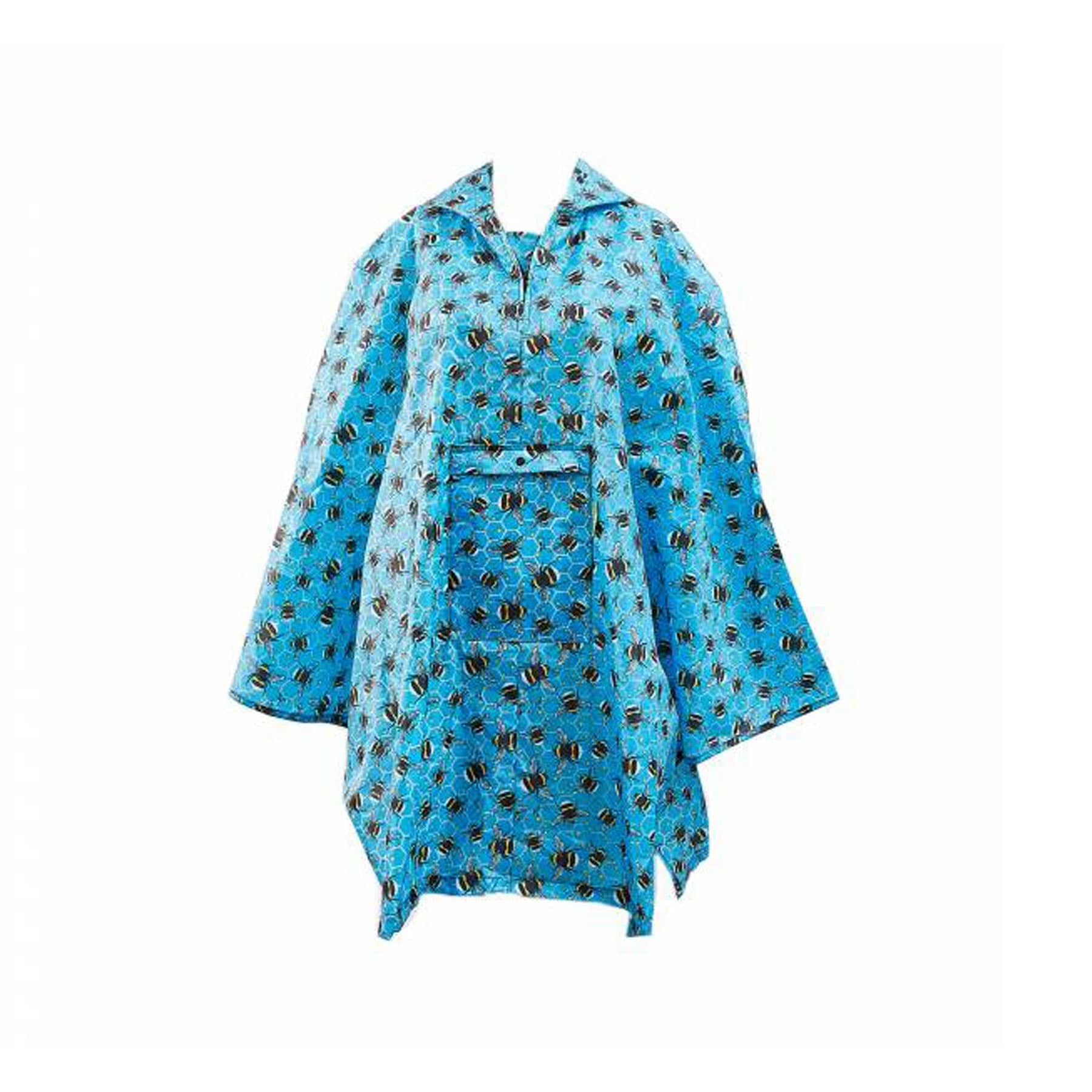 Waterproof foldable adult poncho bees