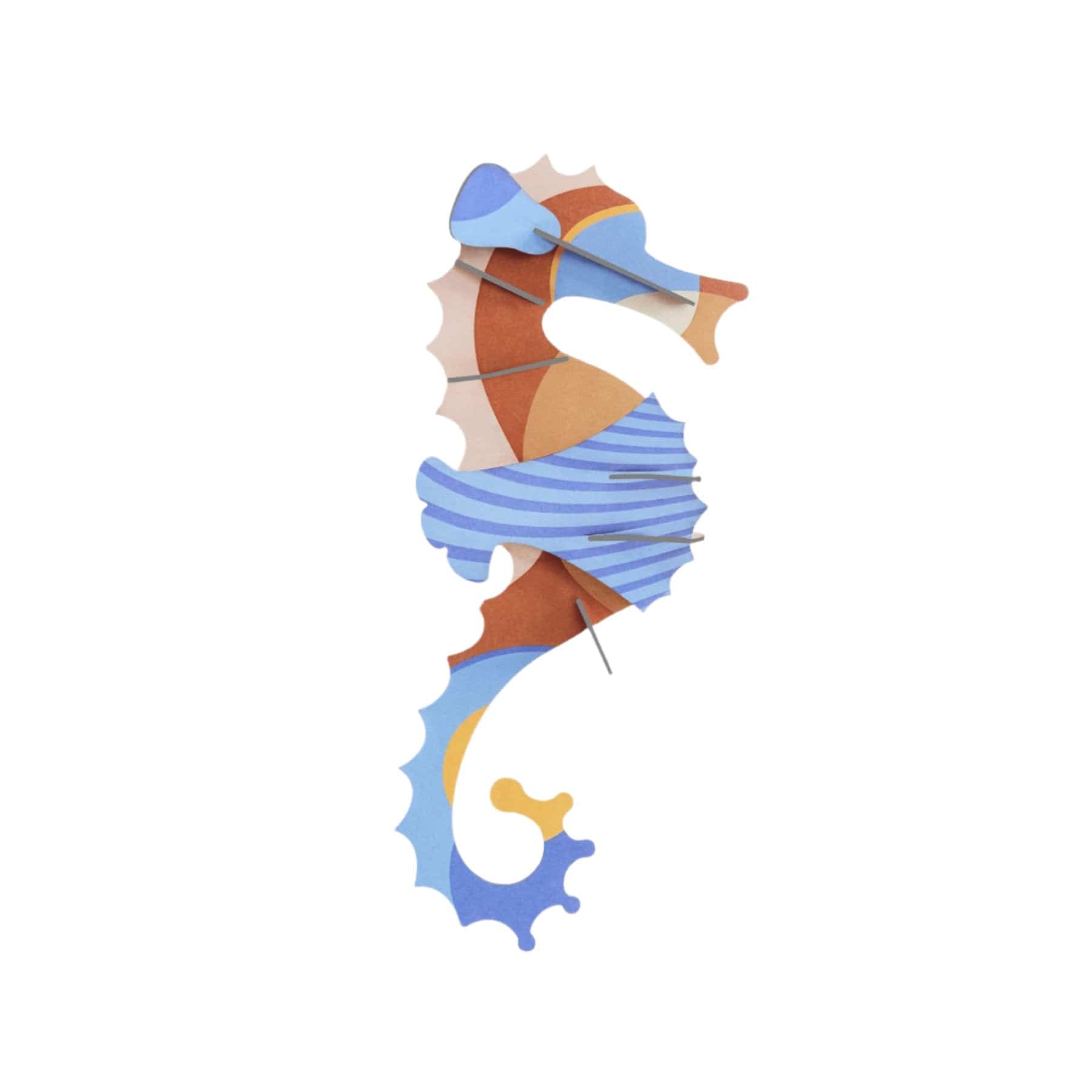 Blue ringlet seahorse wall art