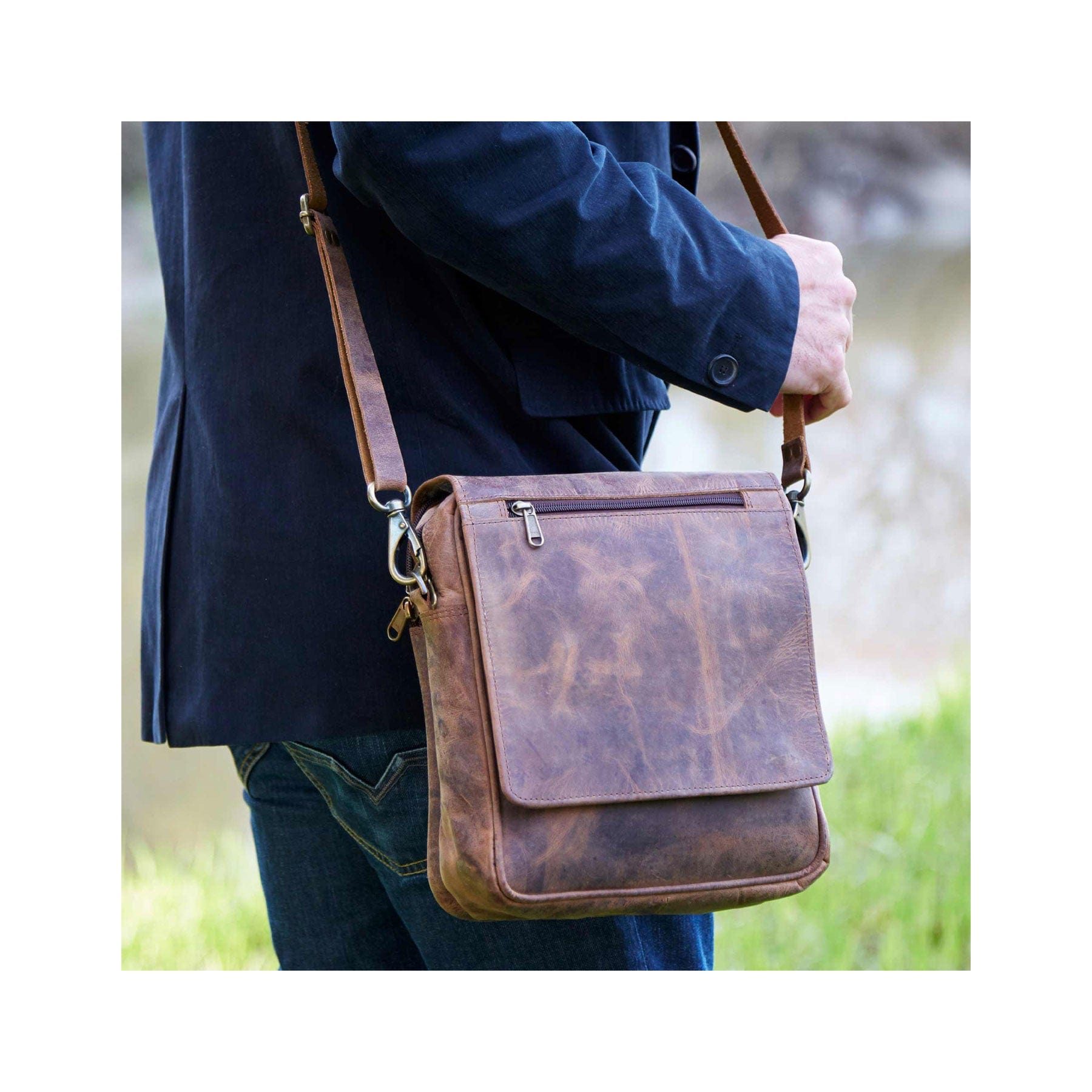 Buffalo Leather Messenger Bag