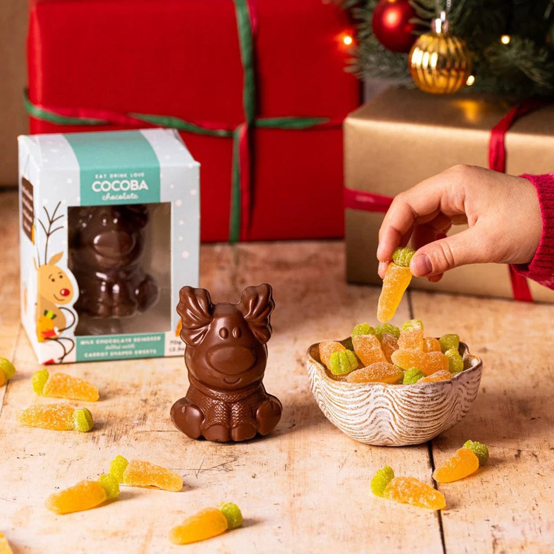 Chocolate reindeer with jelly carrots 70g