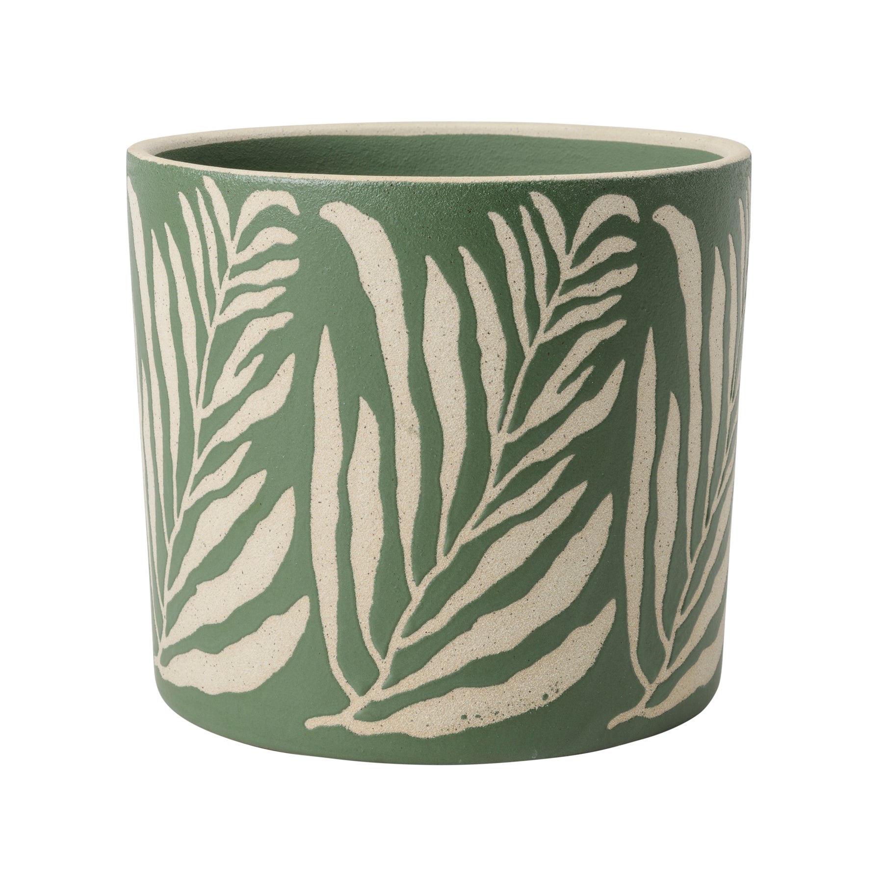 Collector glazed pot green leaf