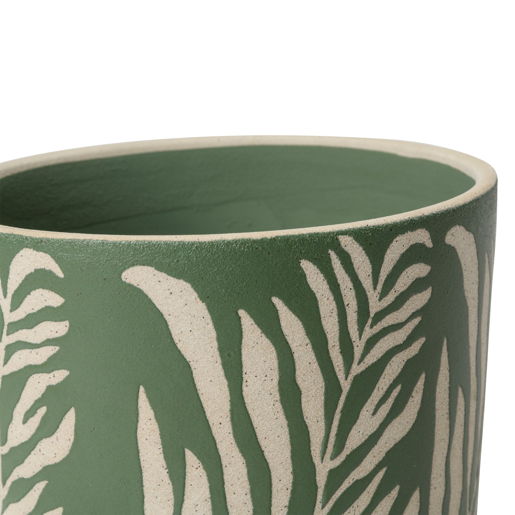 Collector glazed pot green leaf
