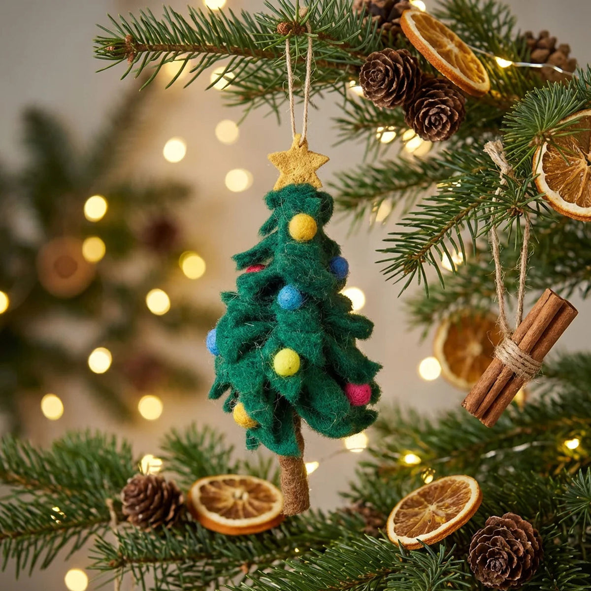 Colourful Christmas tree hanging decoration