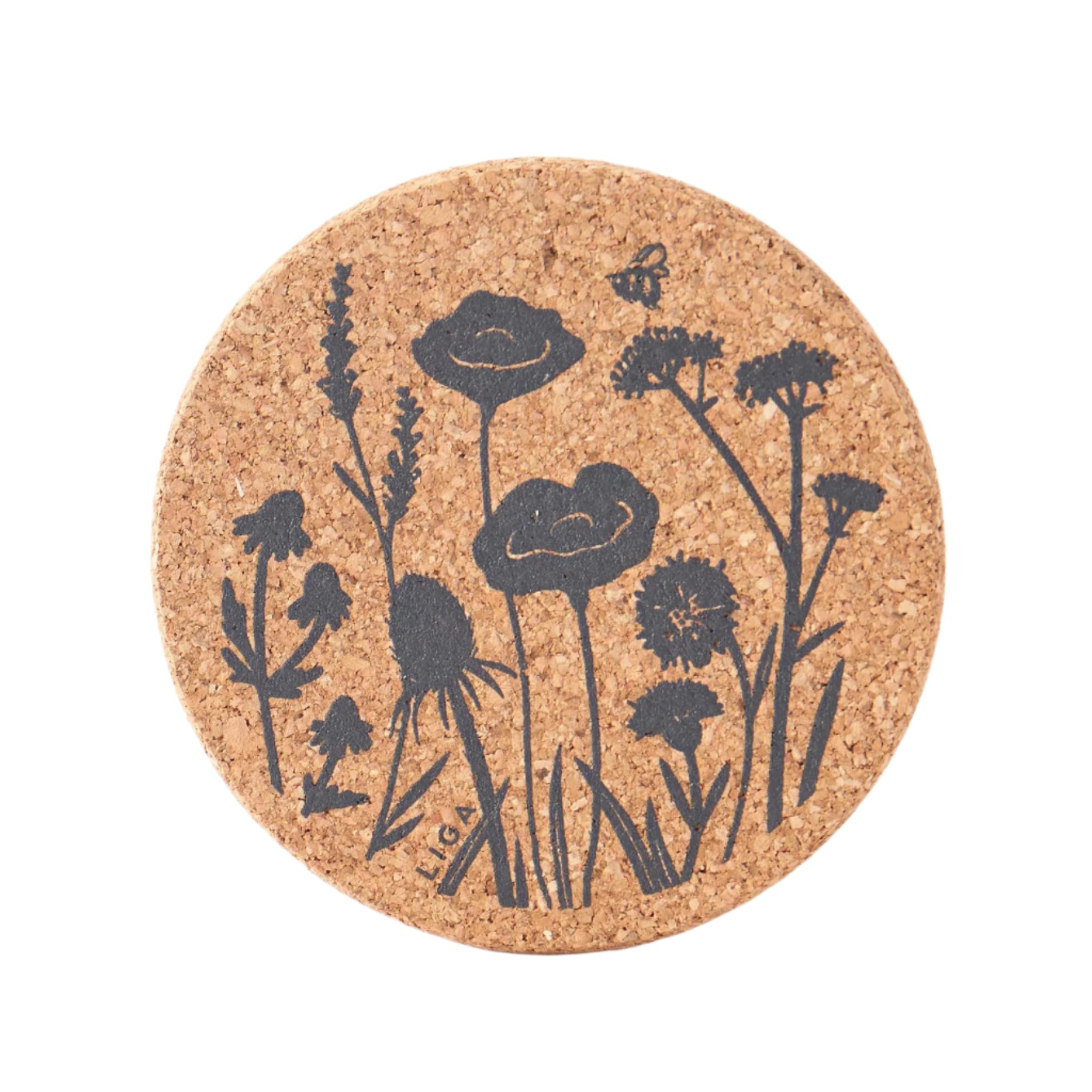 Cork wildflower coaster
