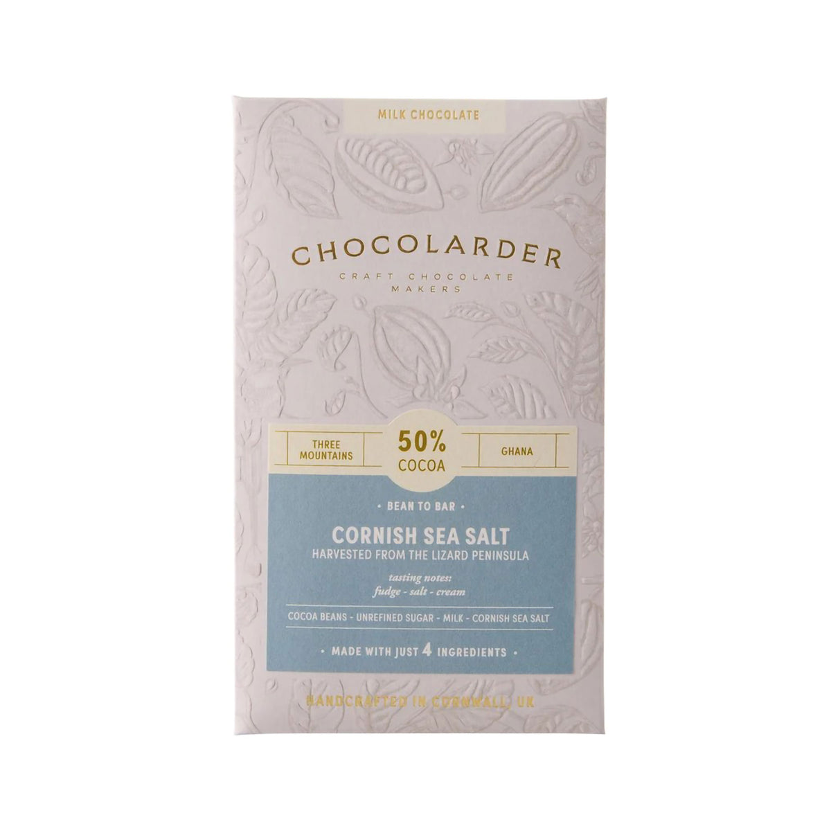 Cornish sea salt 50% milk chocolate 70g