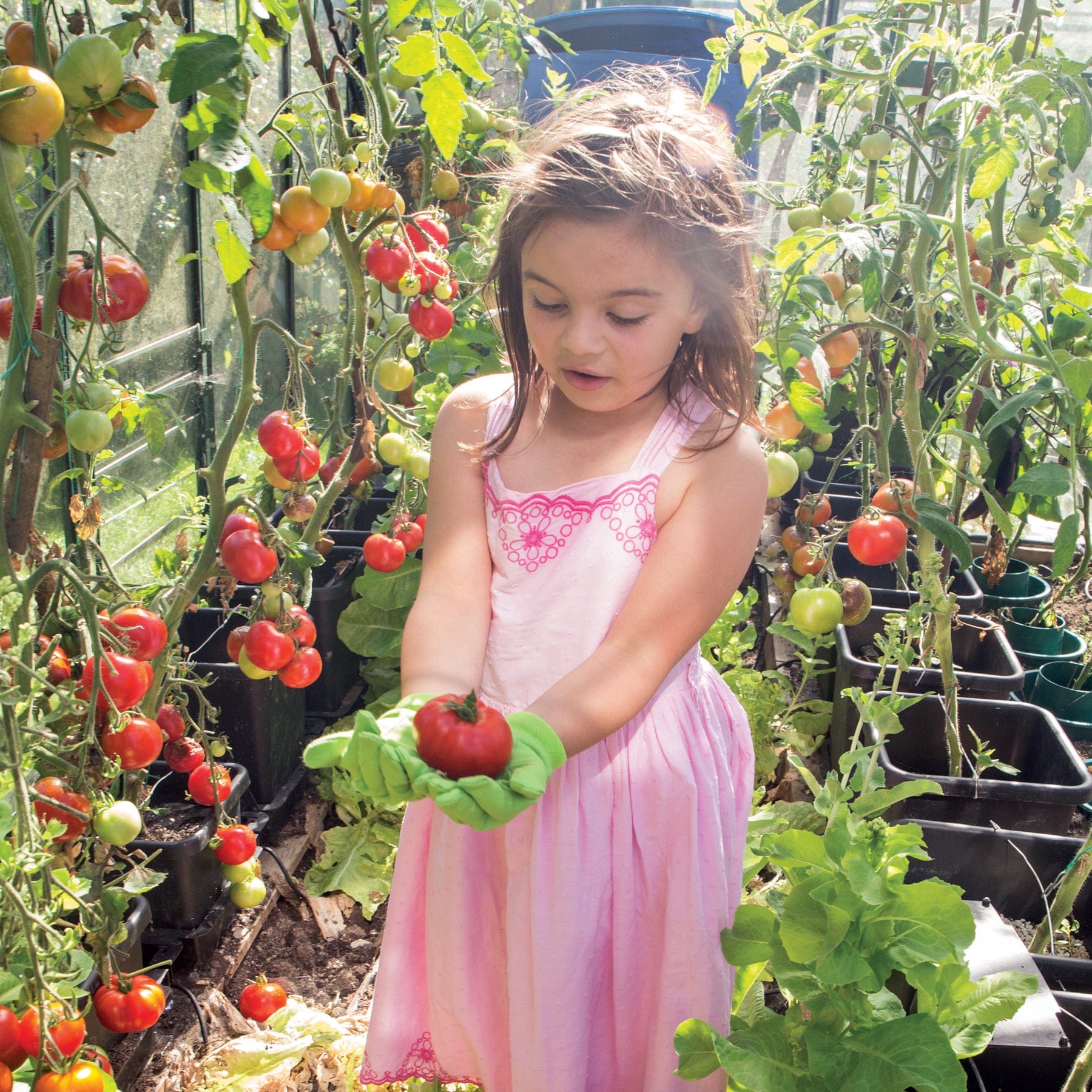 Kids cotton gardening gloves