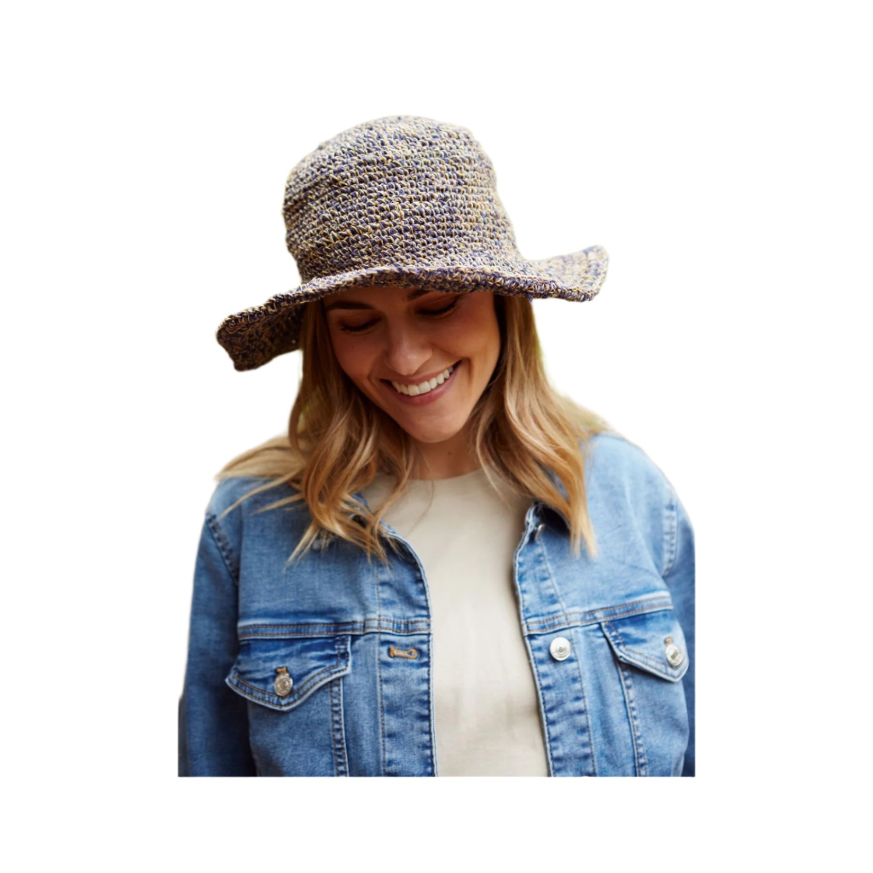 Denim hemp & cotton sun hat