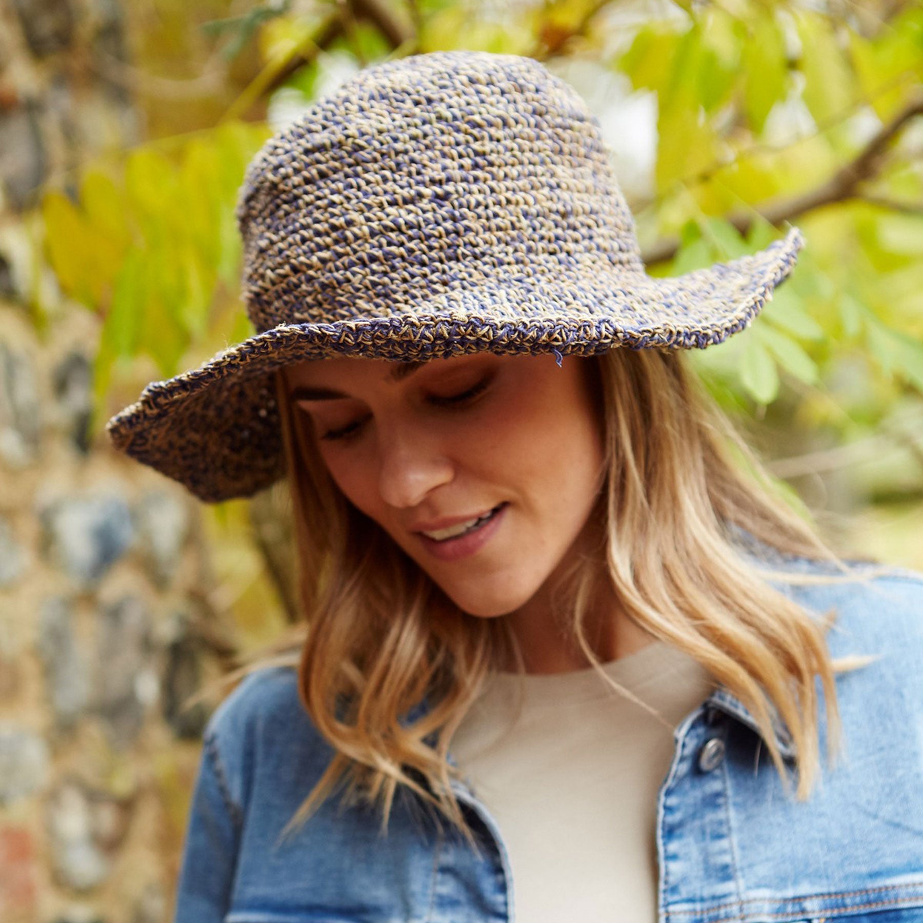 Denim hemp & cotton sun hat