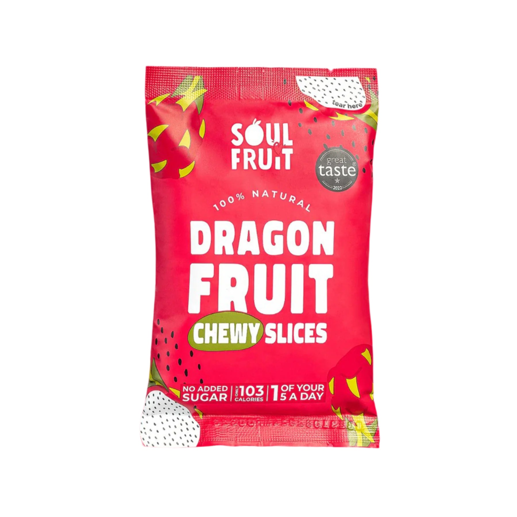 Soft dried dragon fruit chewy slices 30g