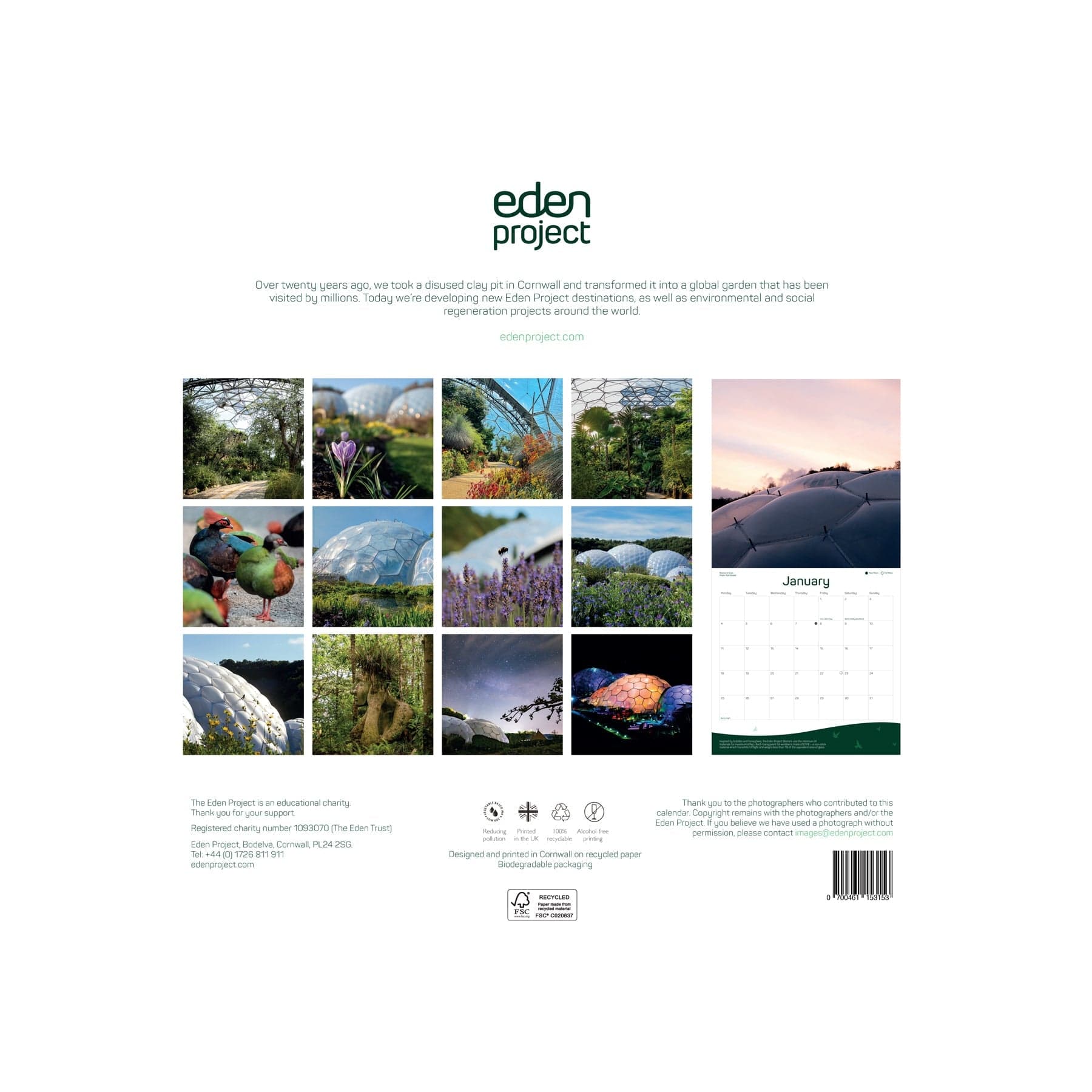 Eden Project calendar 2026