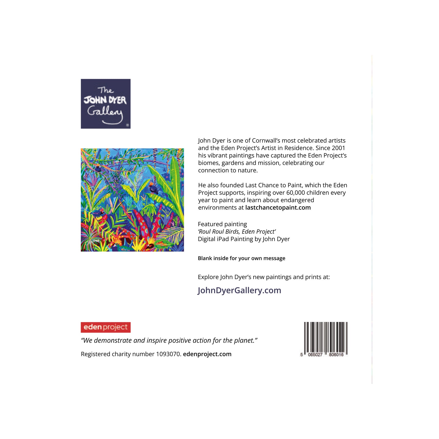 Roul Roul birds, Eden Project greeting card