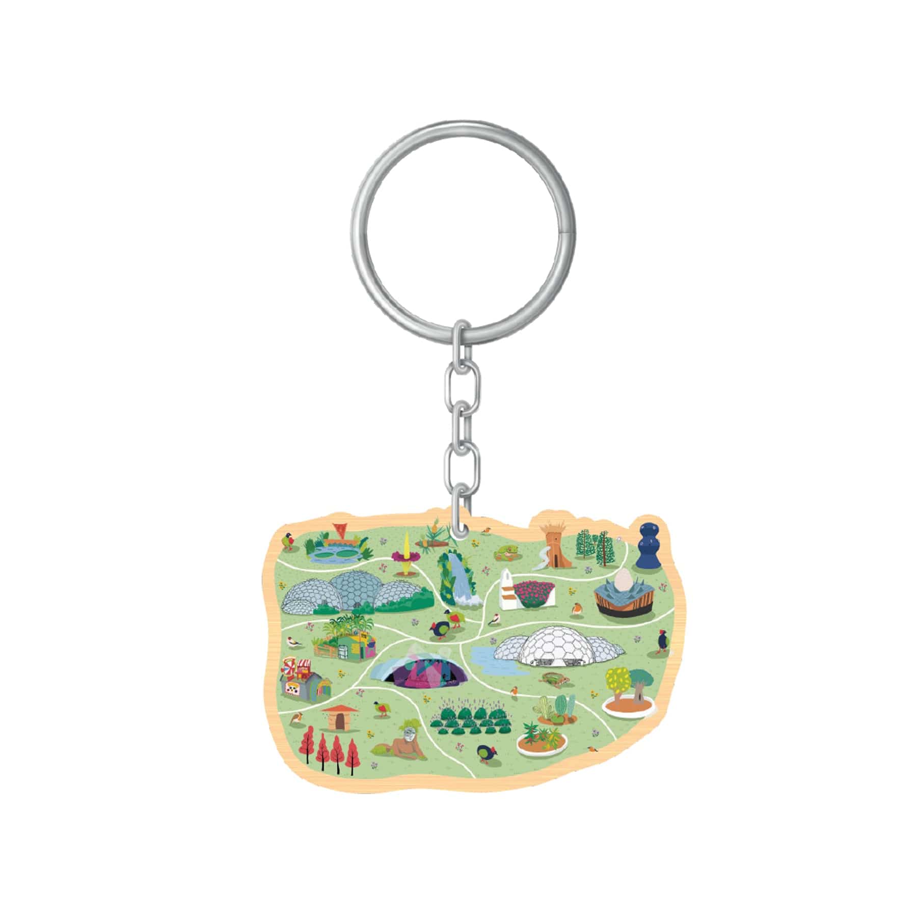 Eden scene bamboo keyring