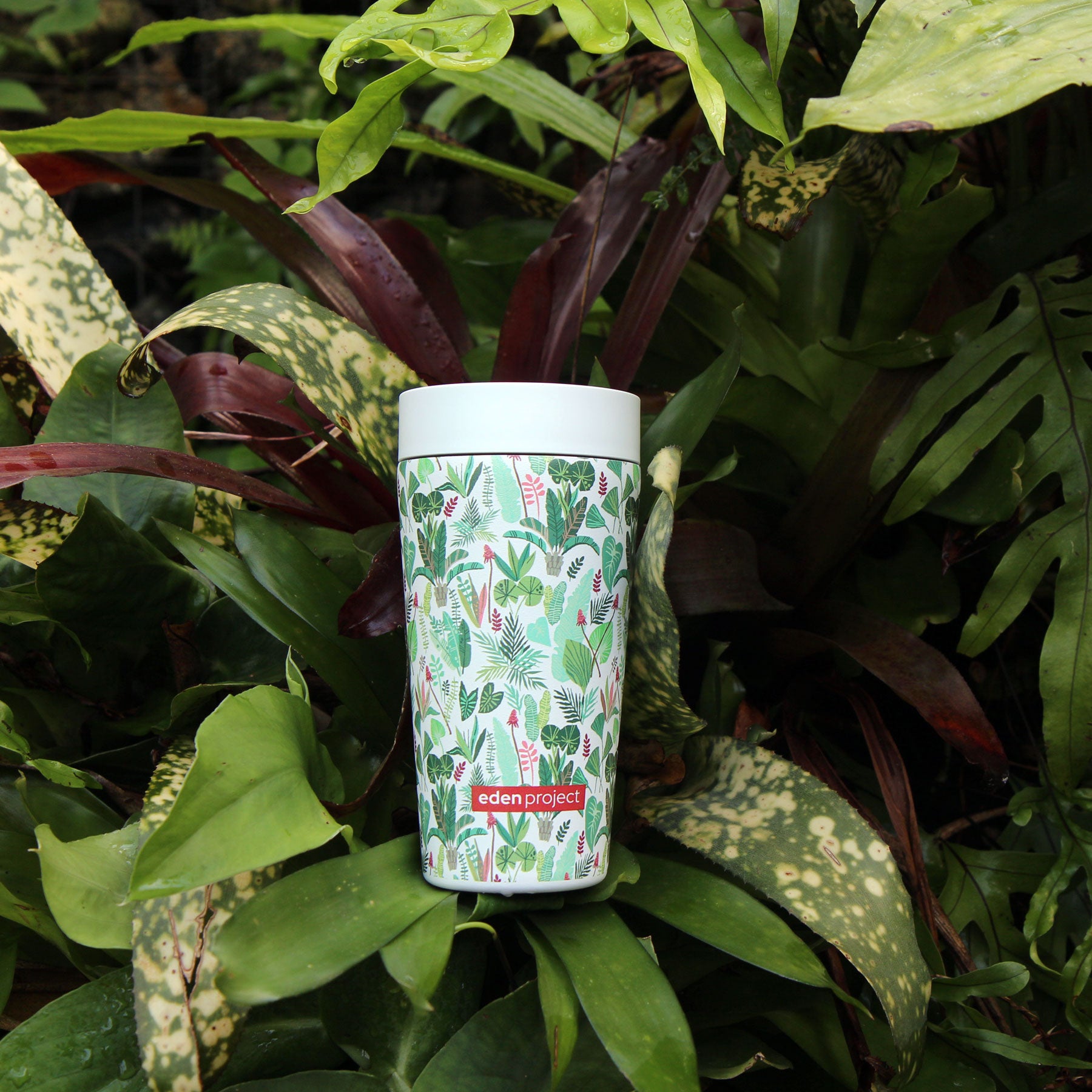 Rainforest print stainless steel cup 340ml (12oz)