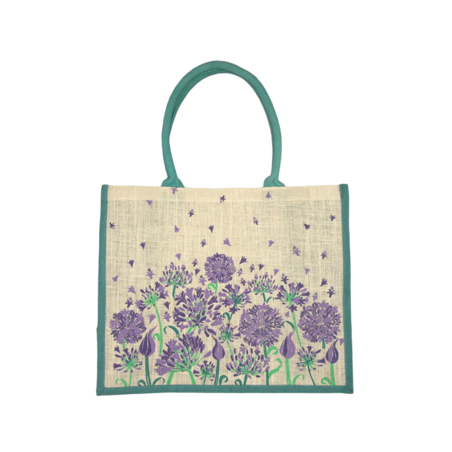 Extra large agapanthus jute bag