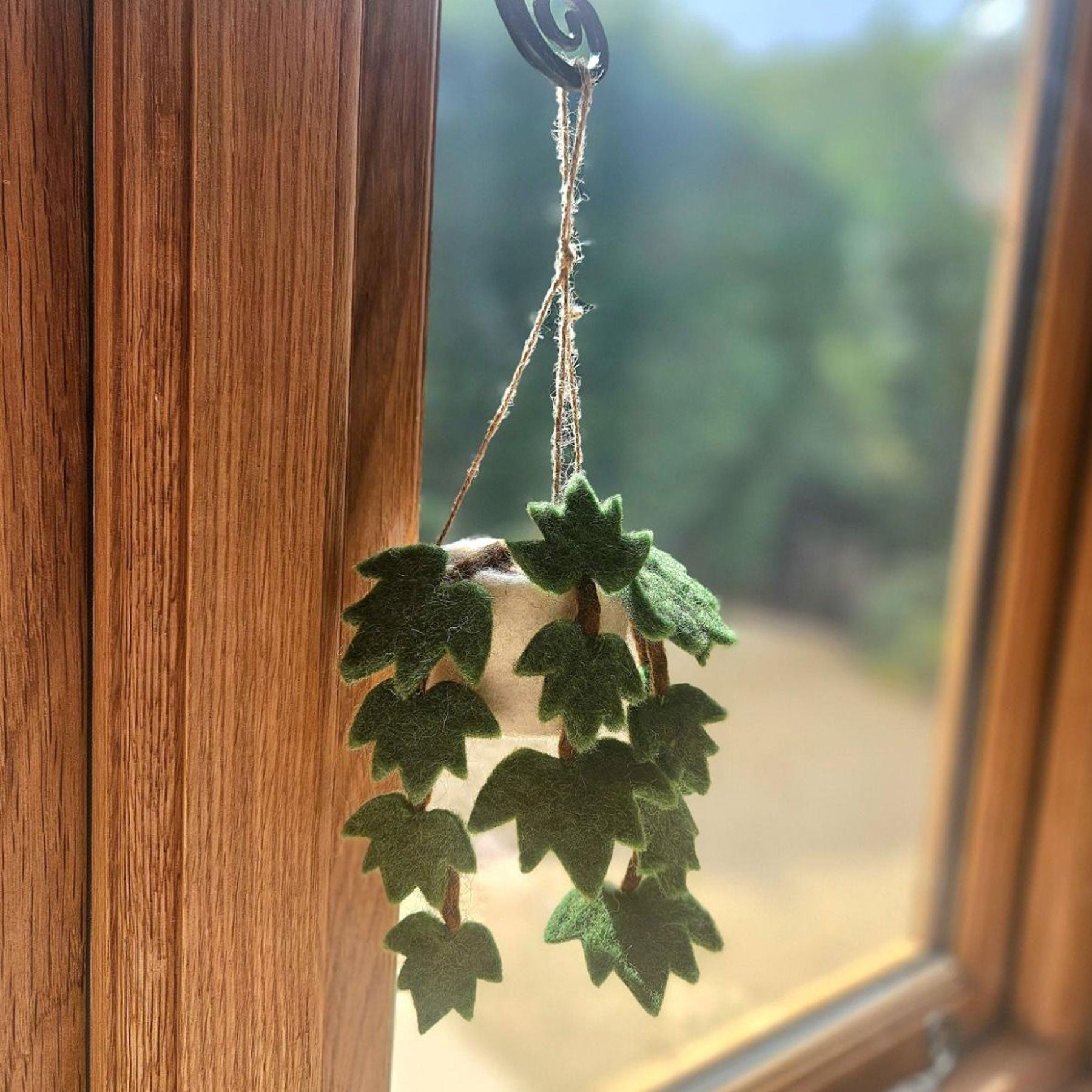 Felt English ivy hanging plant