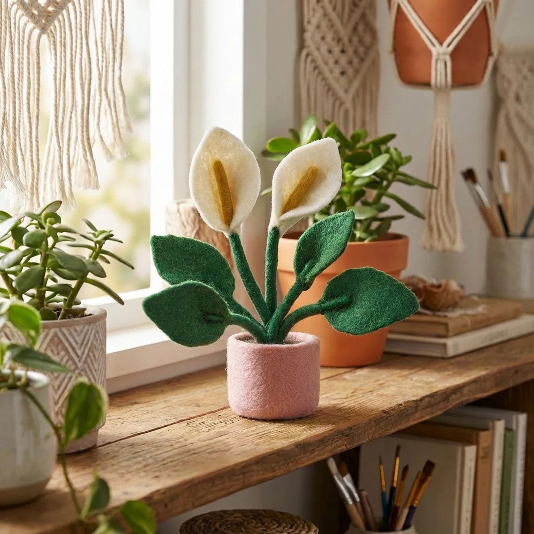 Felt peace lily standing plant