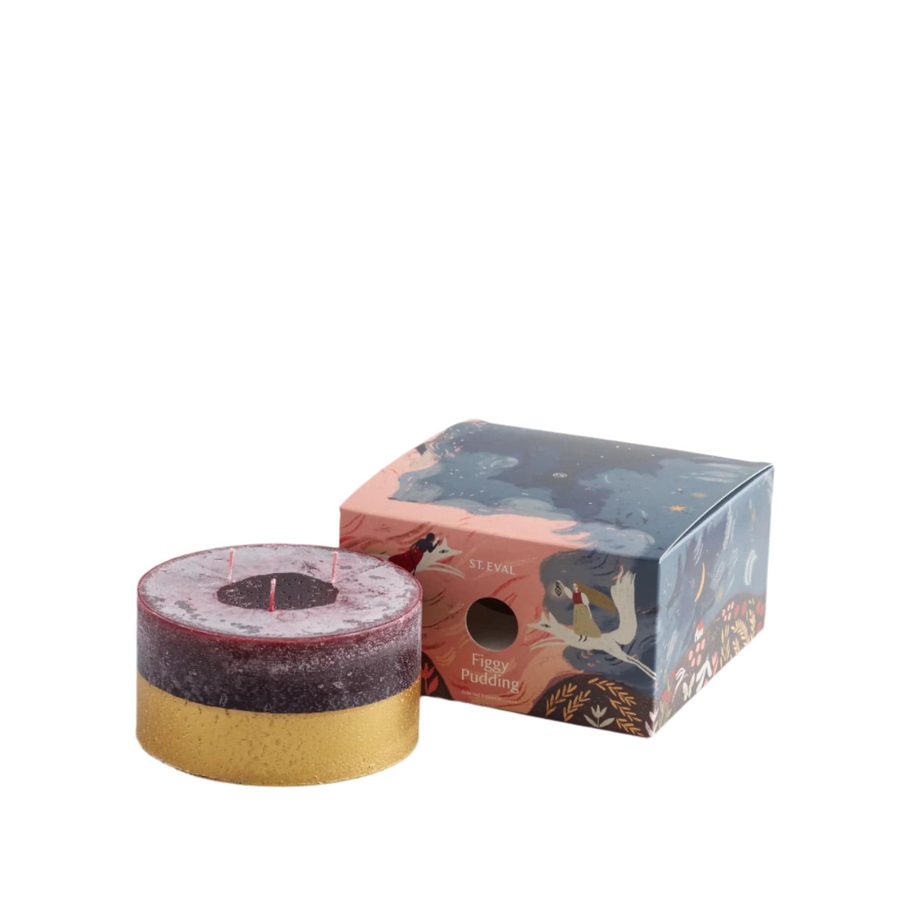 Figgy pudding gold half-dipped multiwick candle