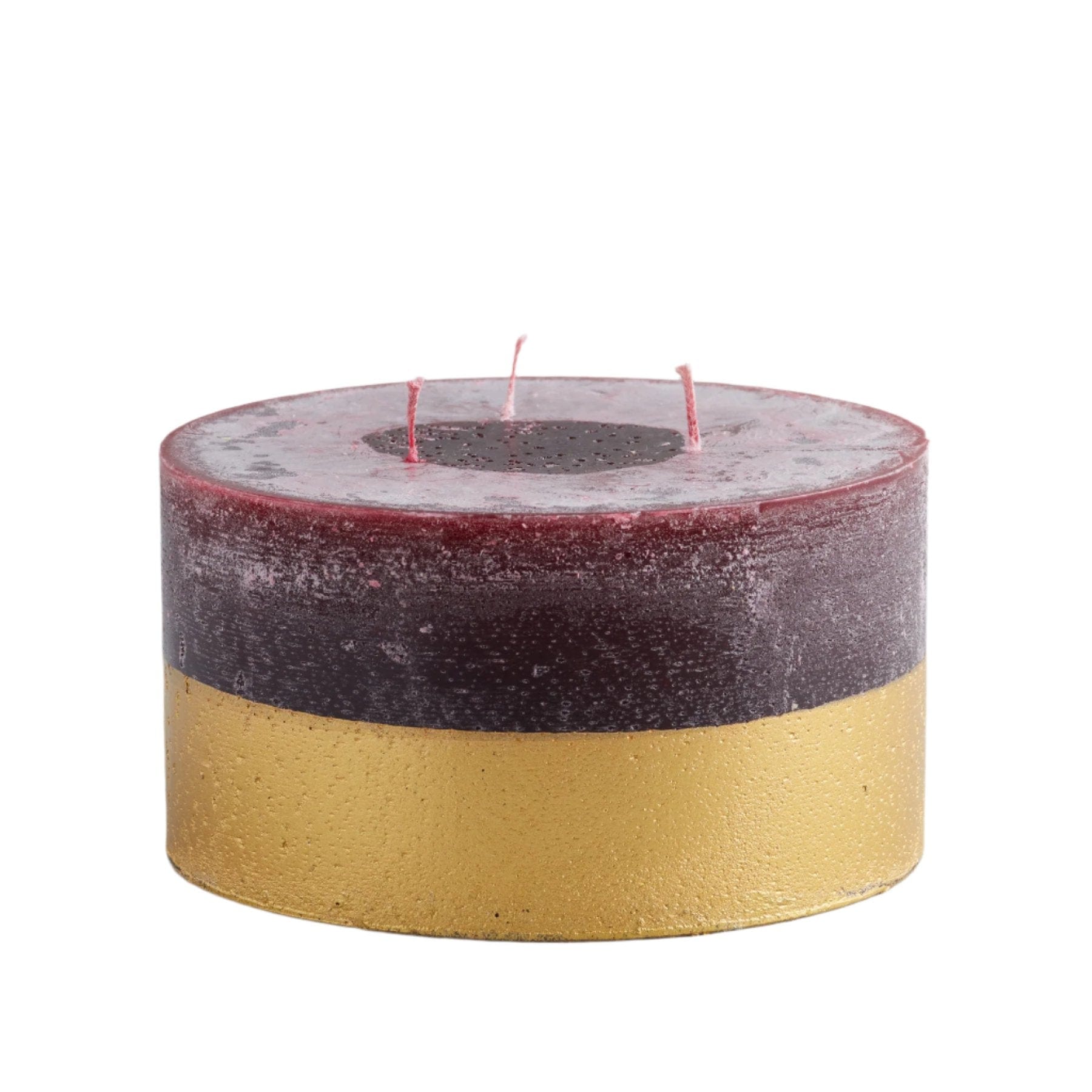 Figgy pudding gold half-dipped multiwick candle