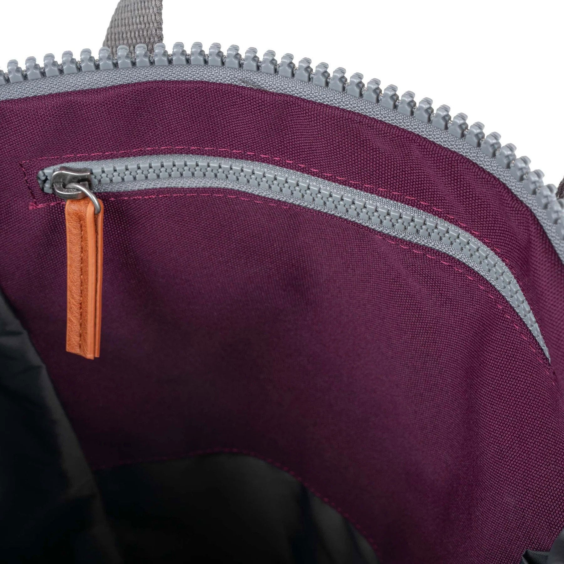 Finchley A cherry lacquer recycled canvas backpack