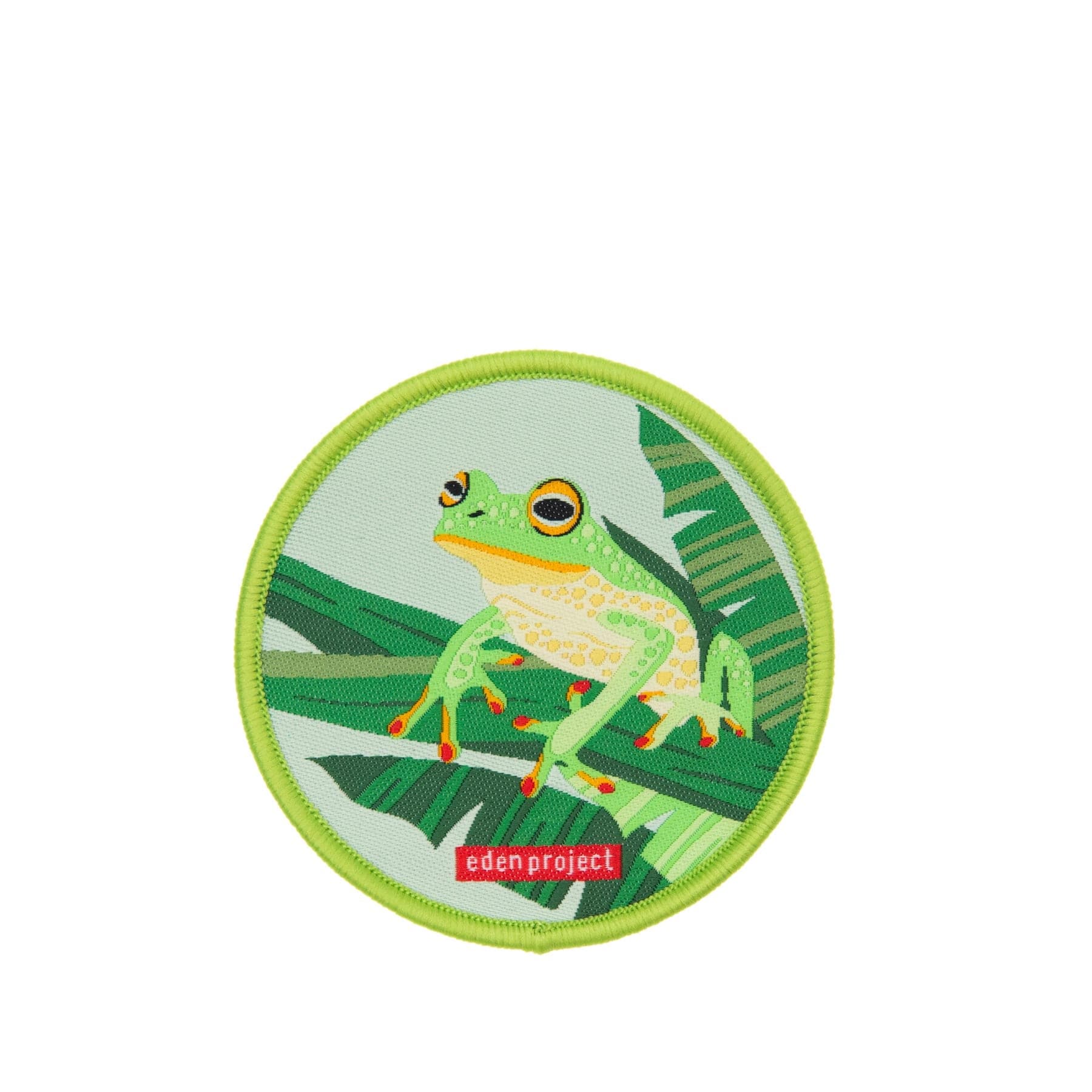 Woven badge frog
