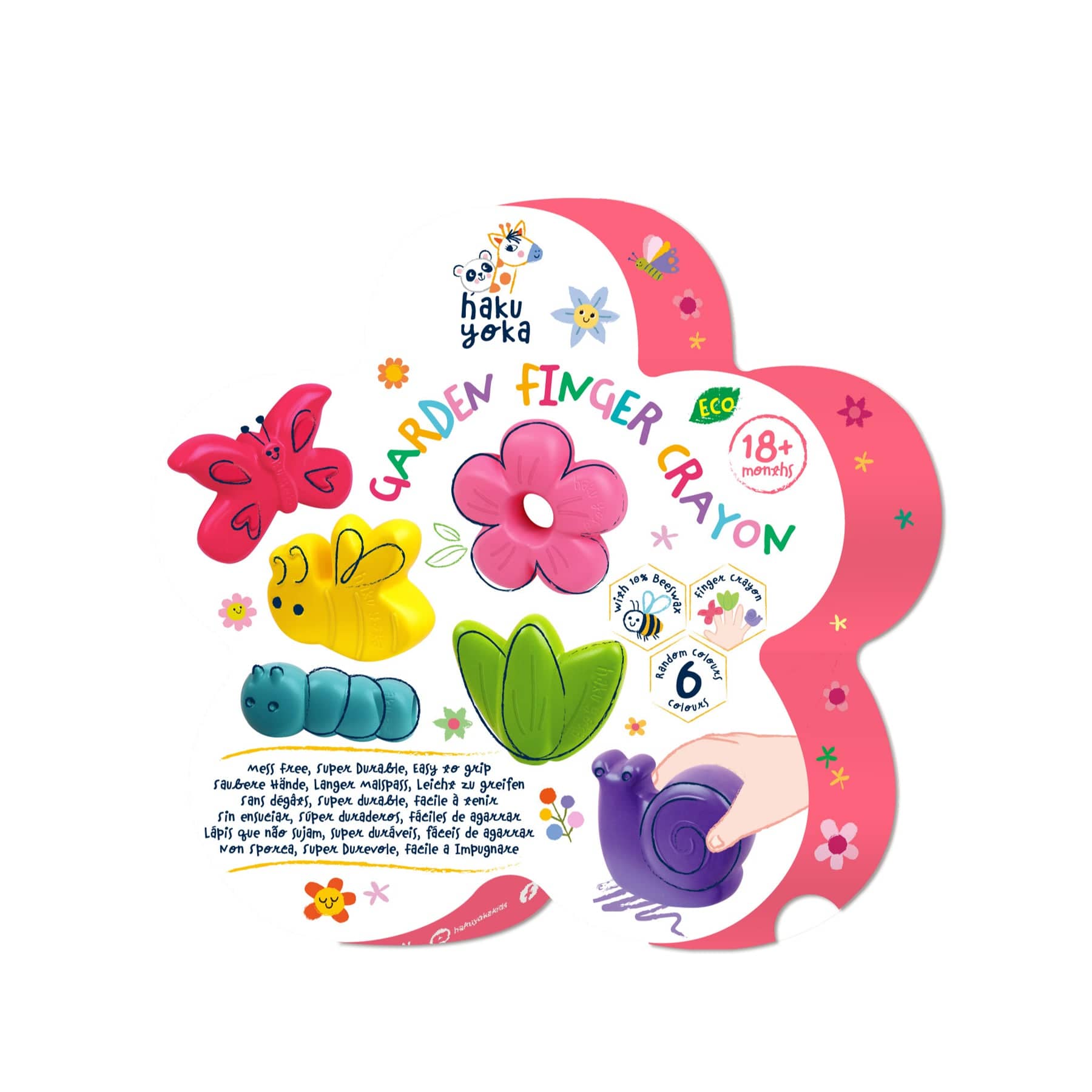 6 garden finger crayons
