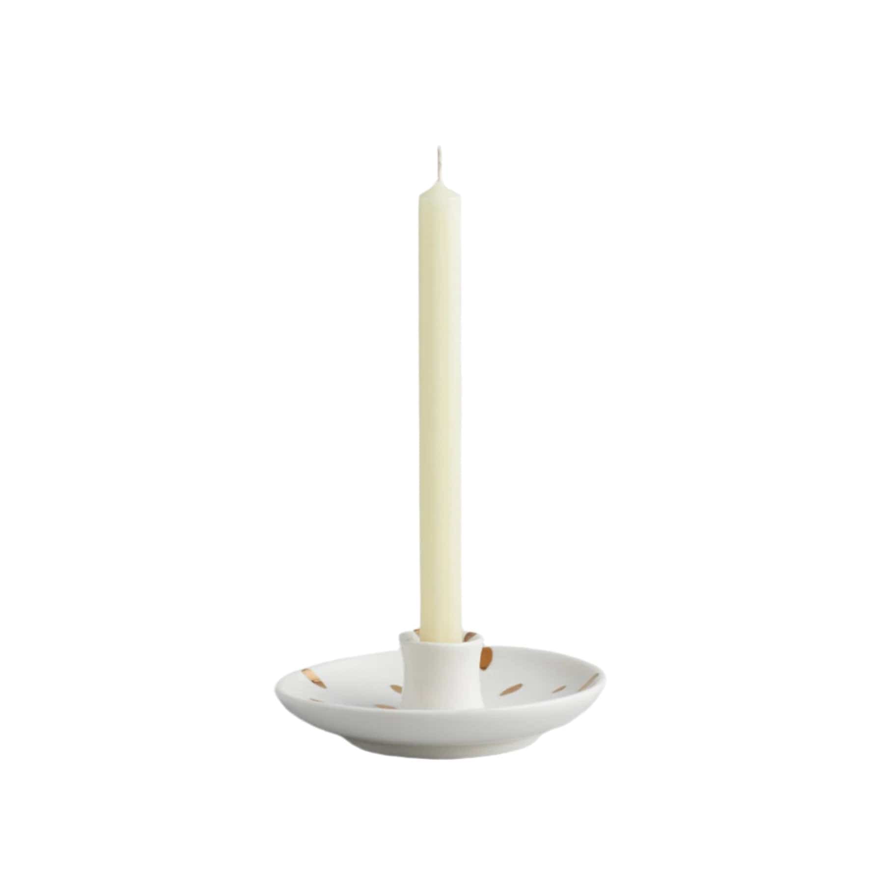 Gold brushmarks candle holder without handle