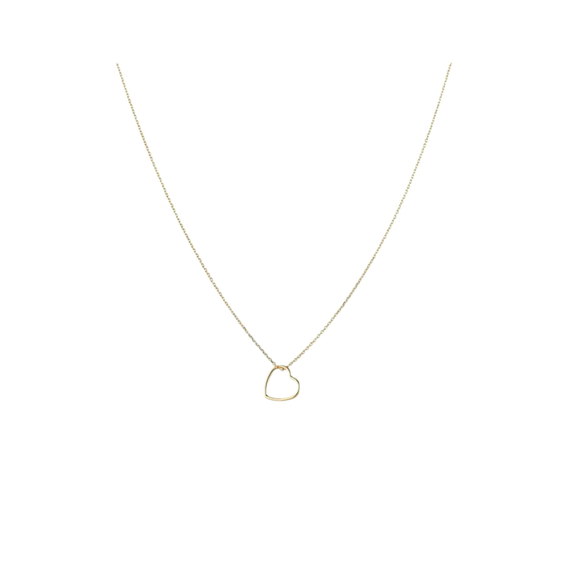 Gold open heart necklace