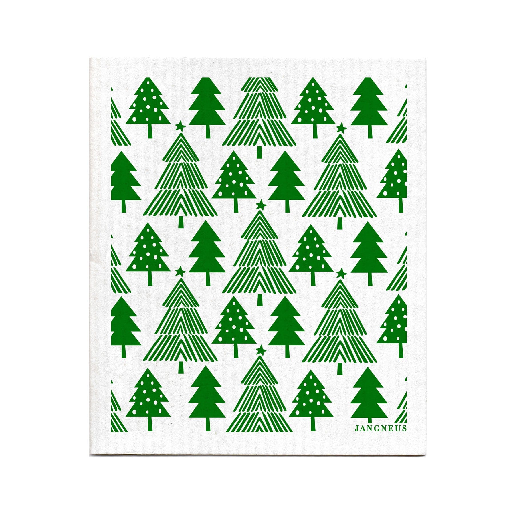 Biodegradable dishcloth - green Christmas forest