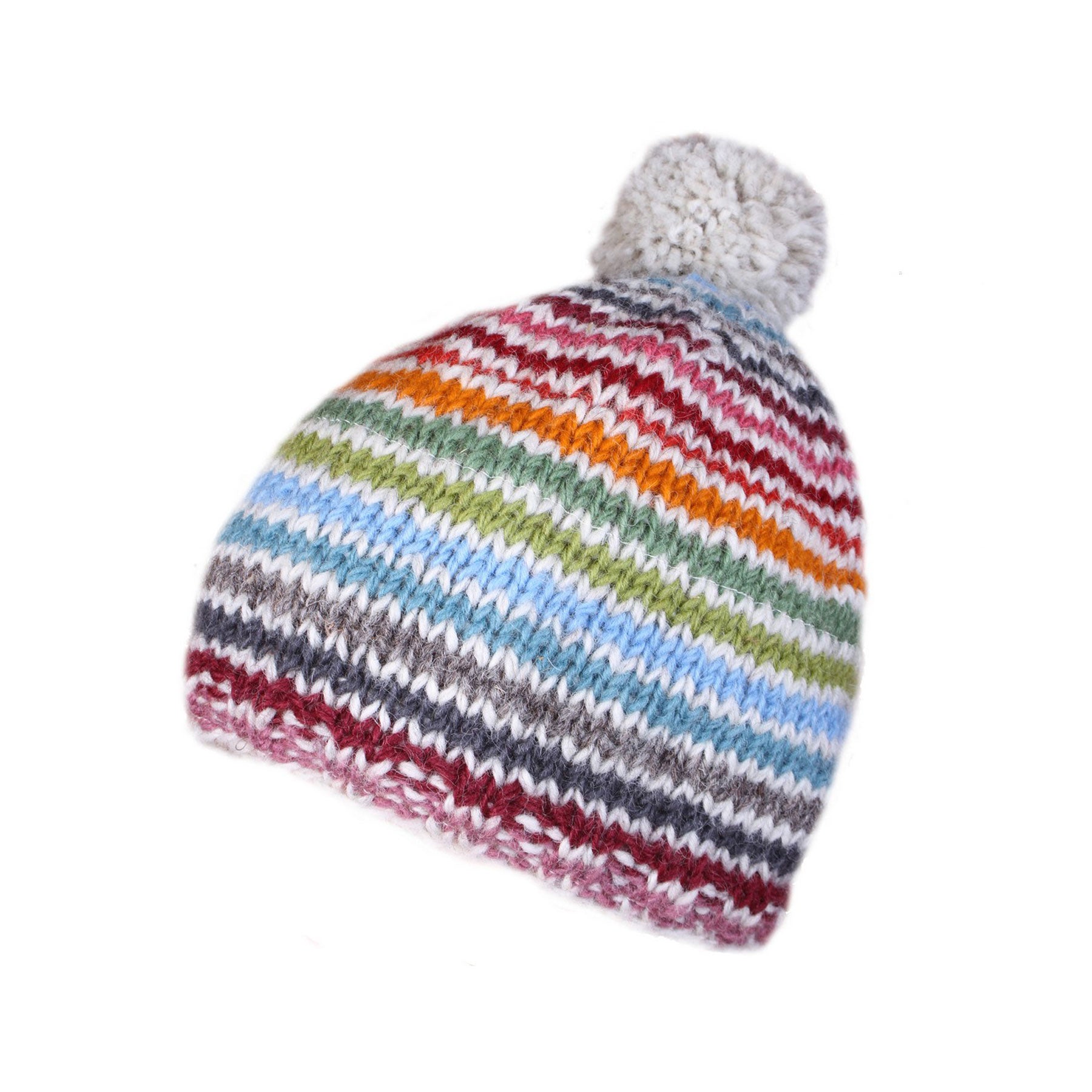 Hoxton stripe bobble beanie