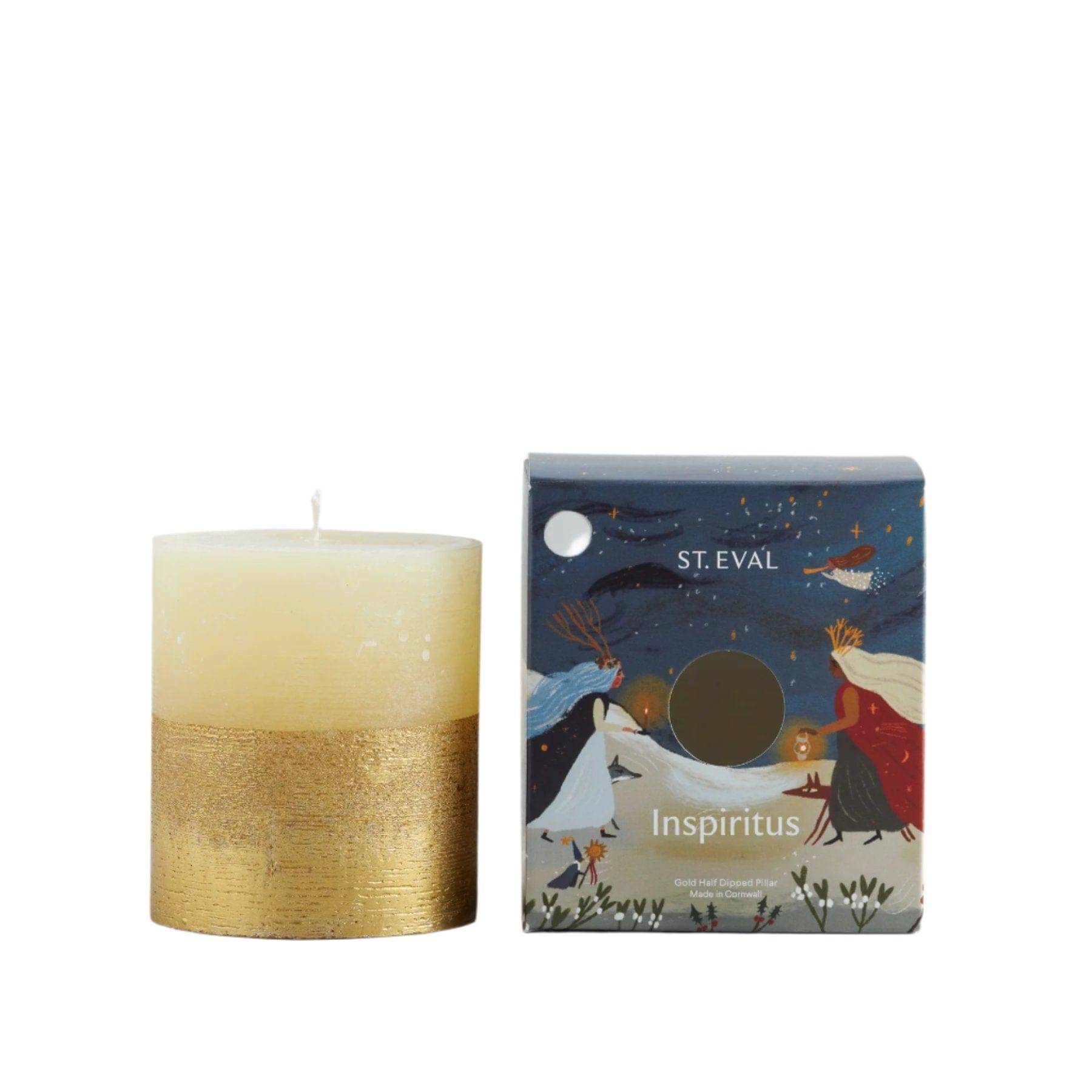 Inspiritus gold half-dipped pillar candle