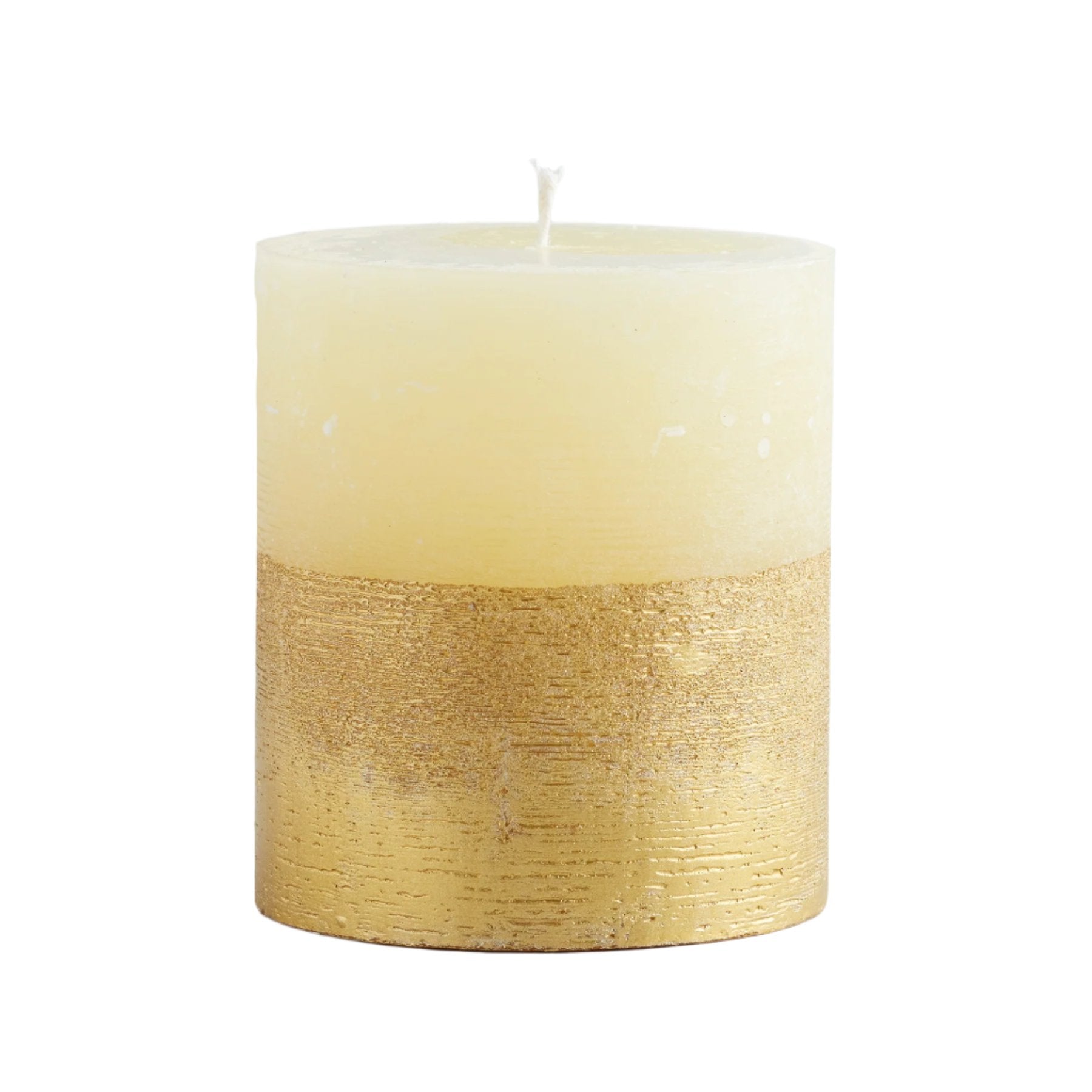 Inspiritus gold half-dipped pillar candle