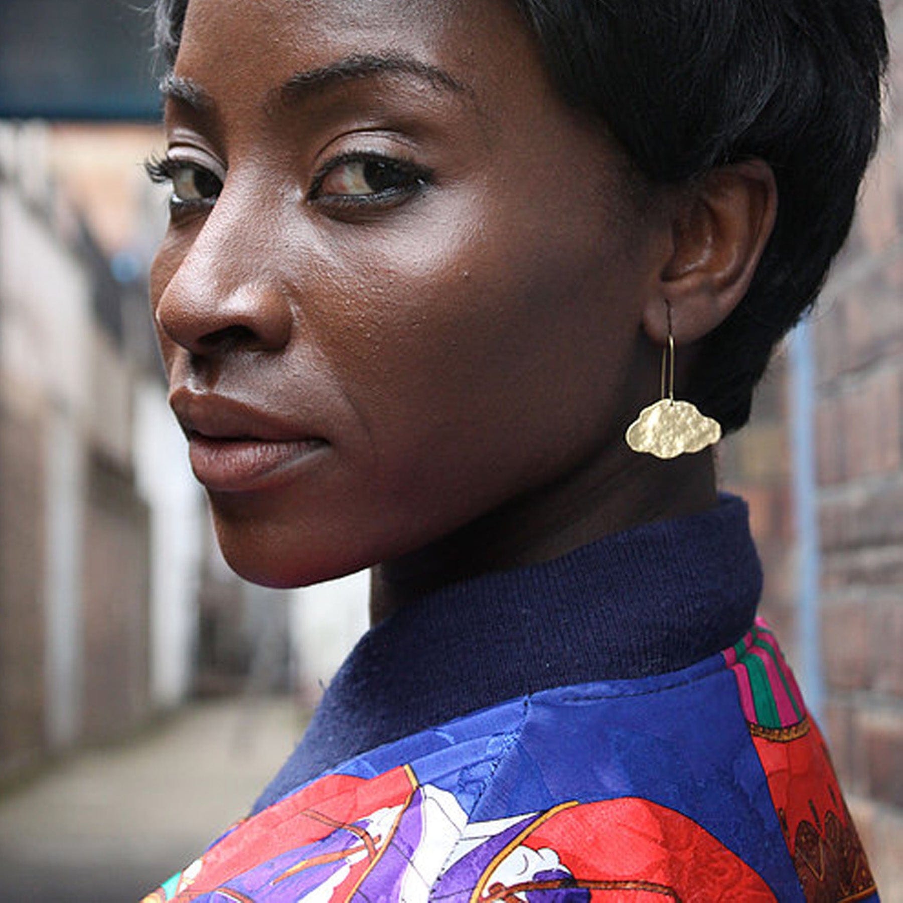 Brass cloud earrings