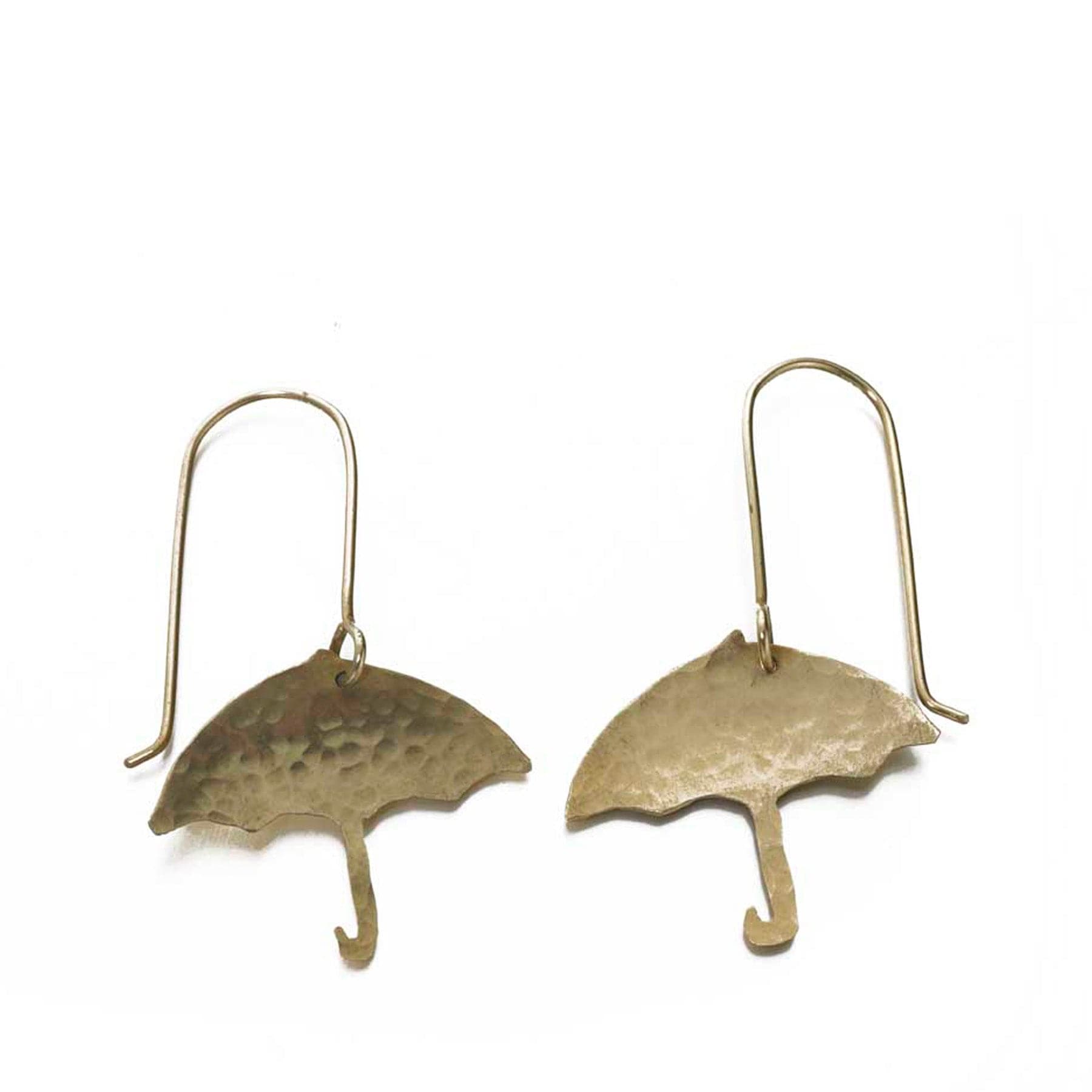 Brass umbrella earrings