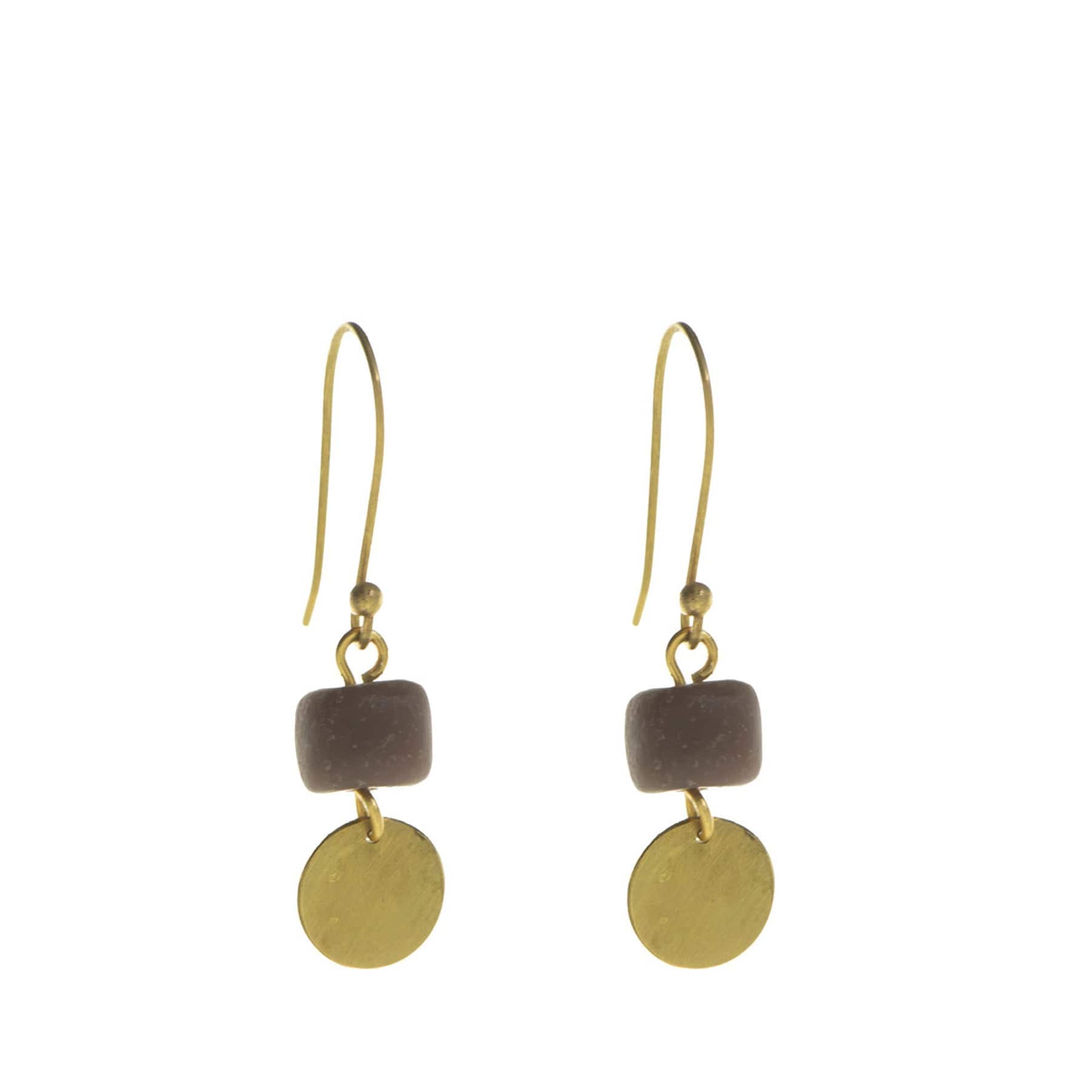 Earth barrel earrings dusky pink