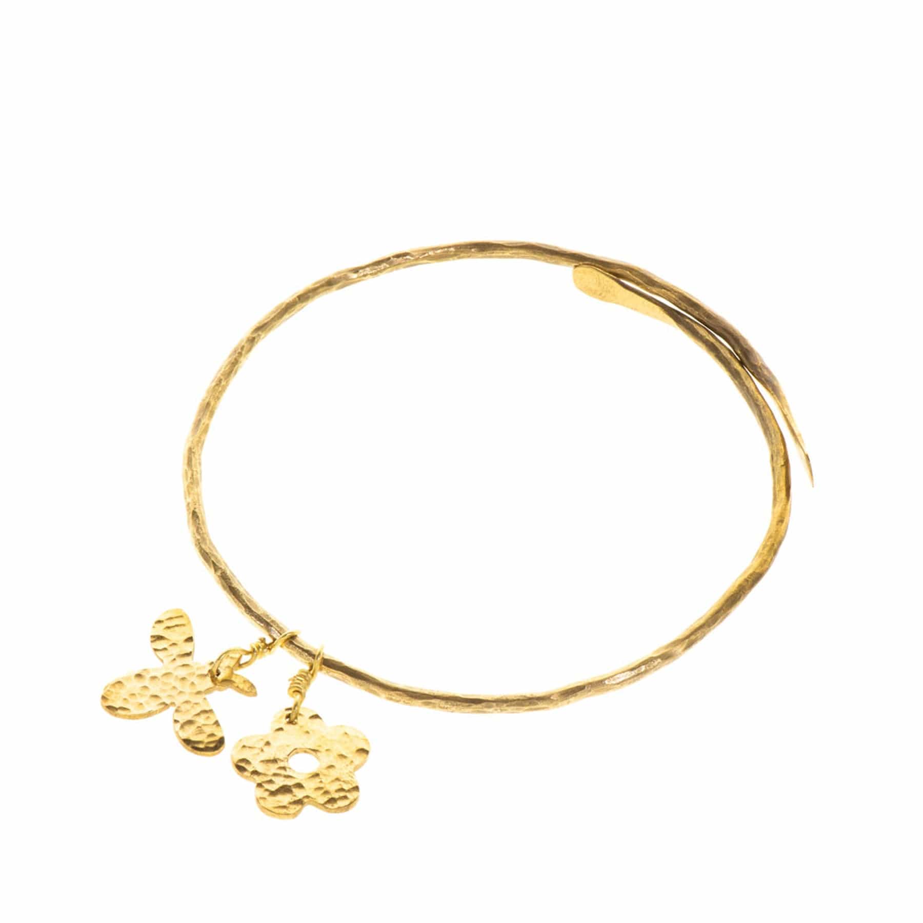Hammered bee bangle