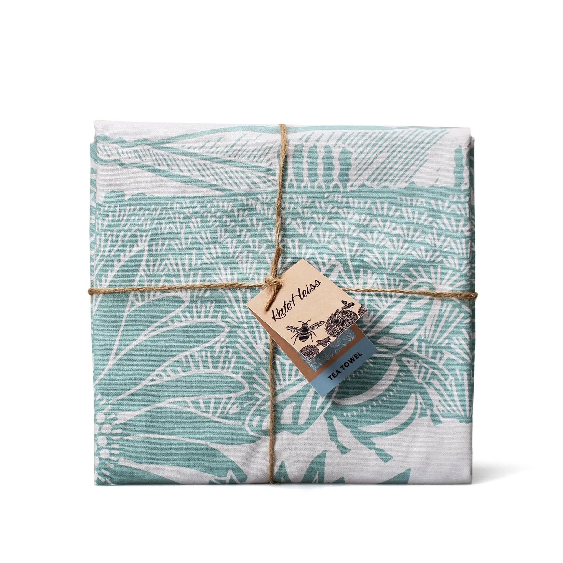 Sunflowers & bees recycled cotton tea towel