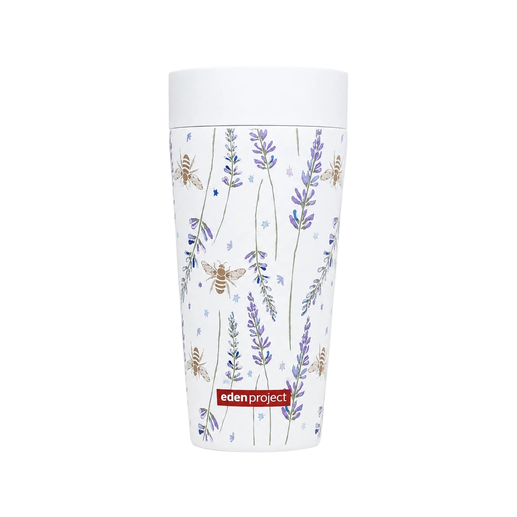Lavender print stainless steel cup 340ml (12oz)