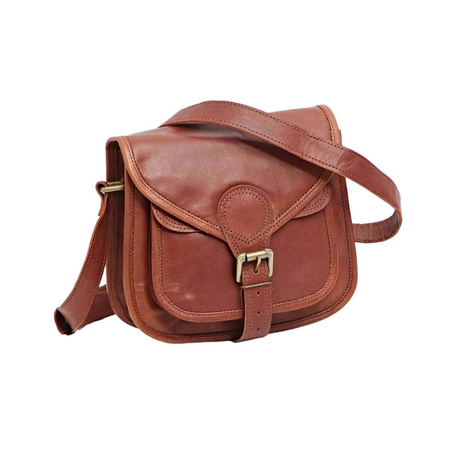 Leather Curved Saddle Bag