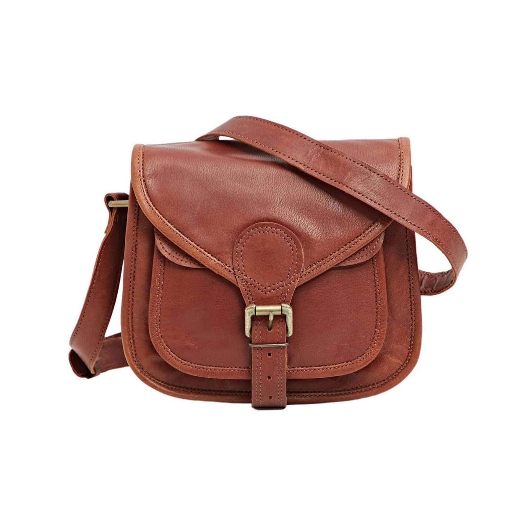 Leather Curved Saddle Bag