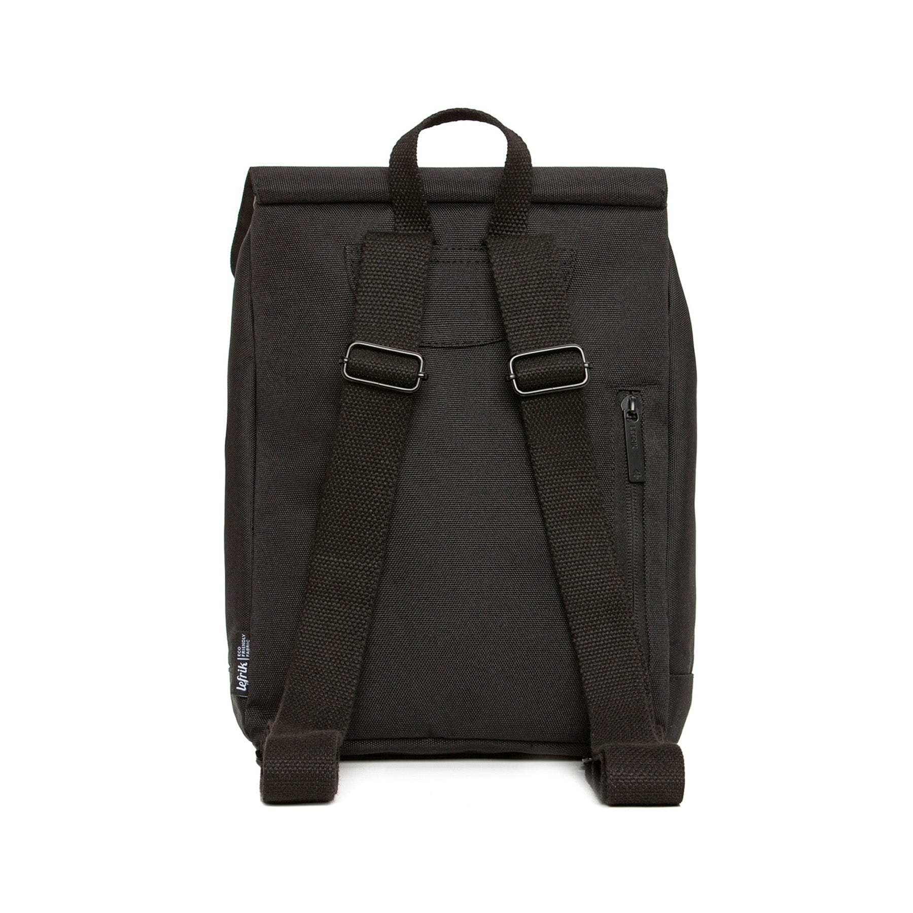 Roll top mini backpack black