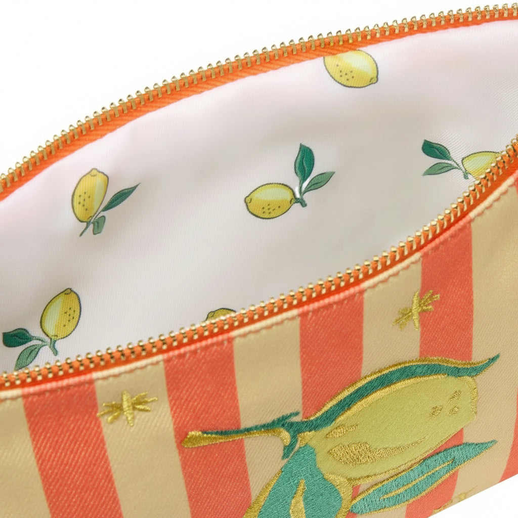 Lemon canvas zip purse