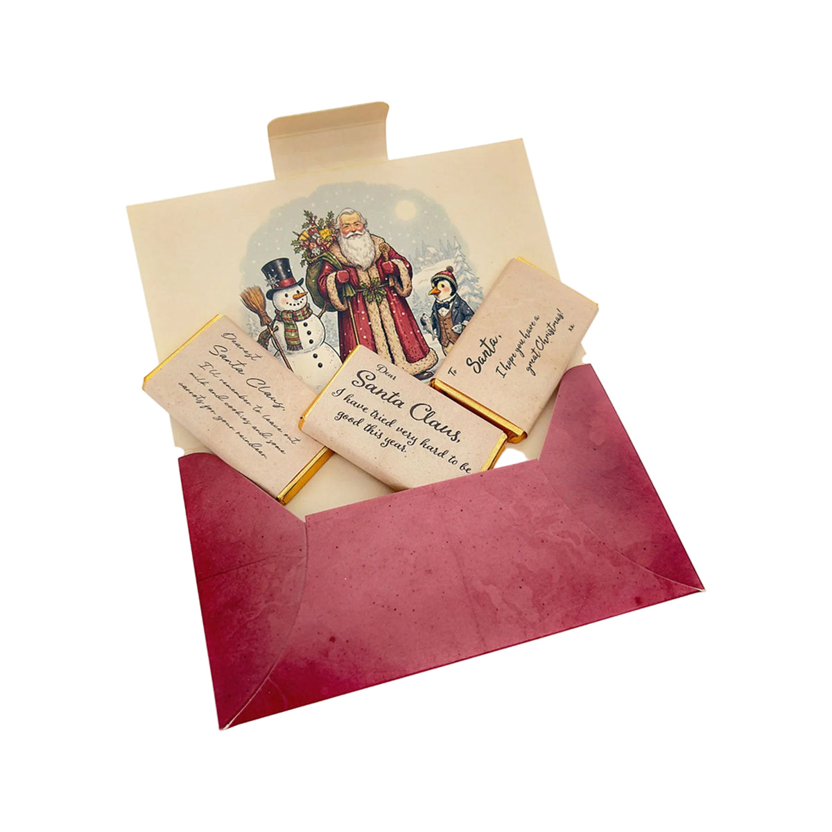 Letters to santa in milk chocolate