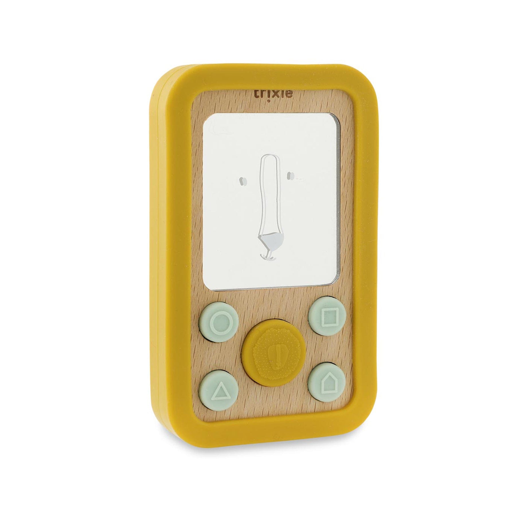 Wooden silicone baby phone - lion
