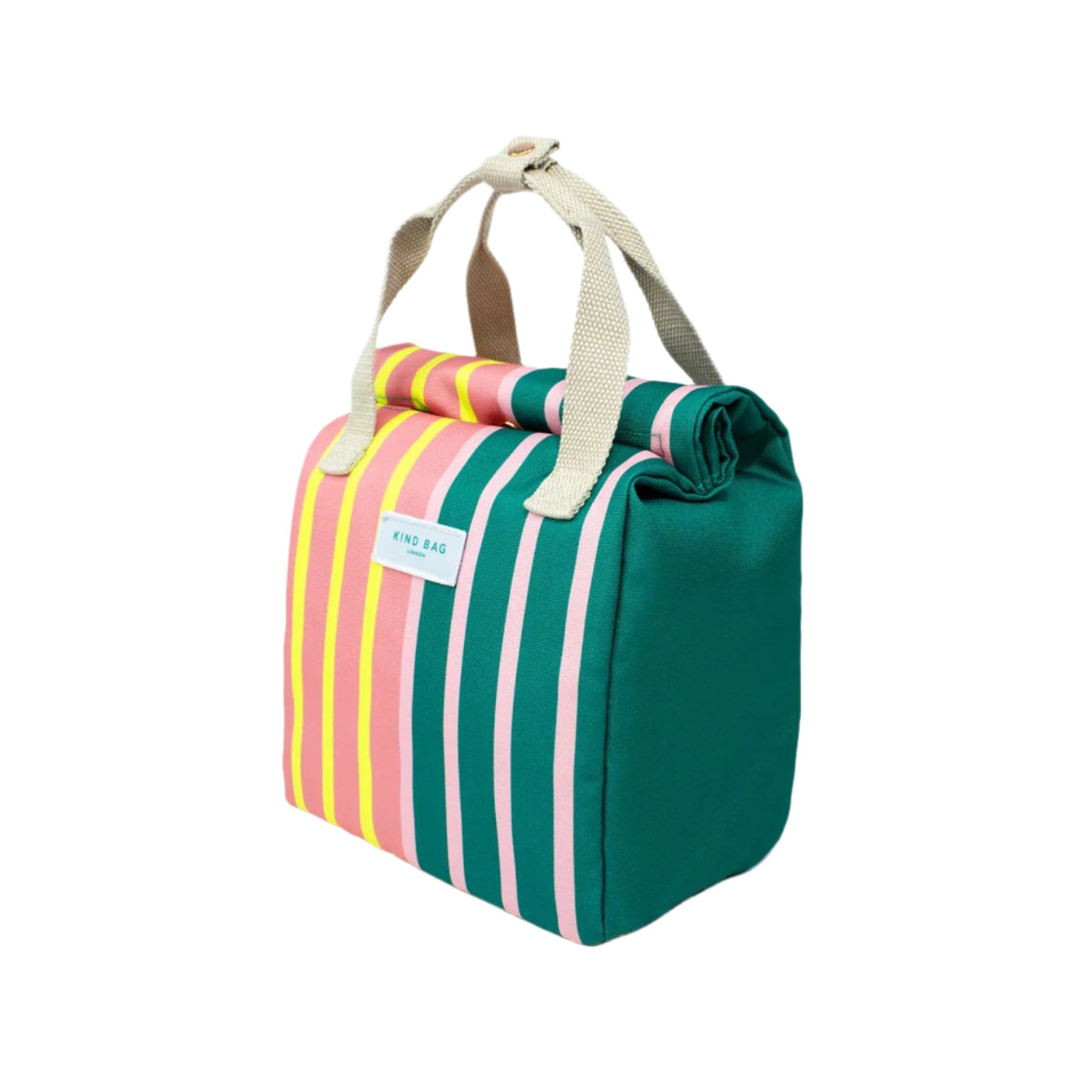 Lunch bag bicolour stripes